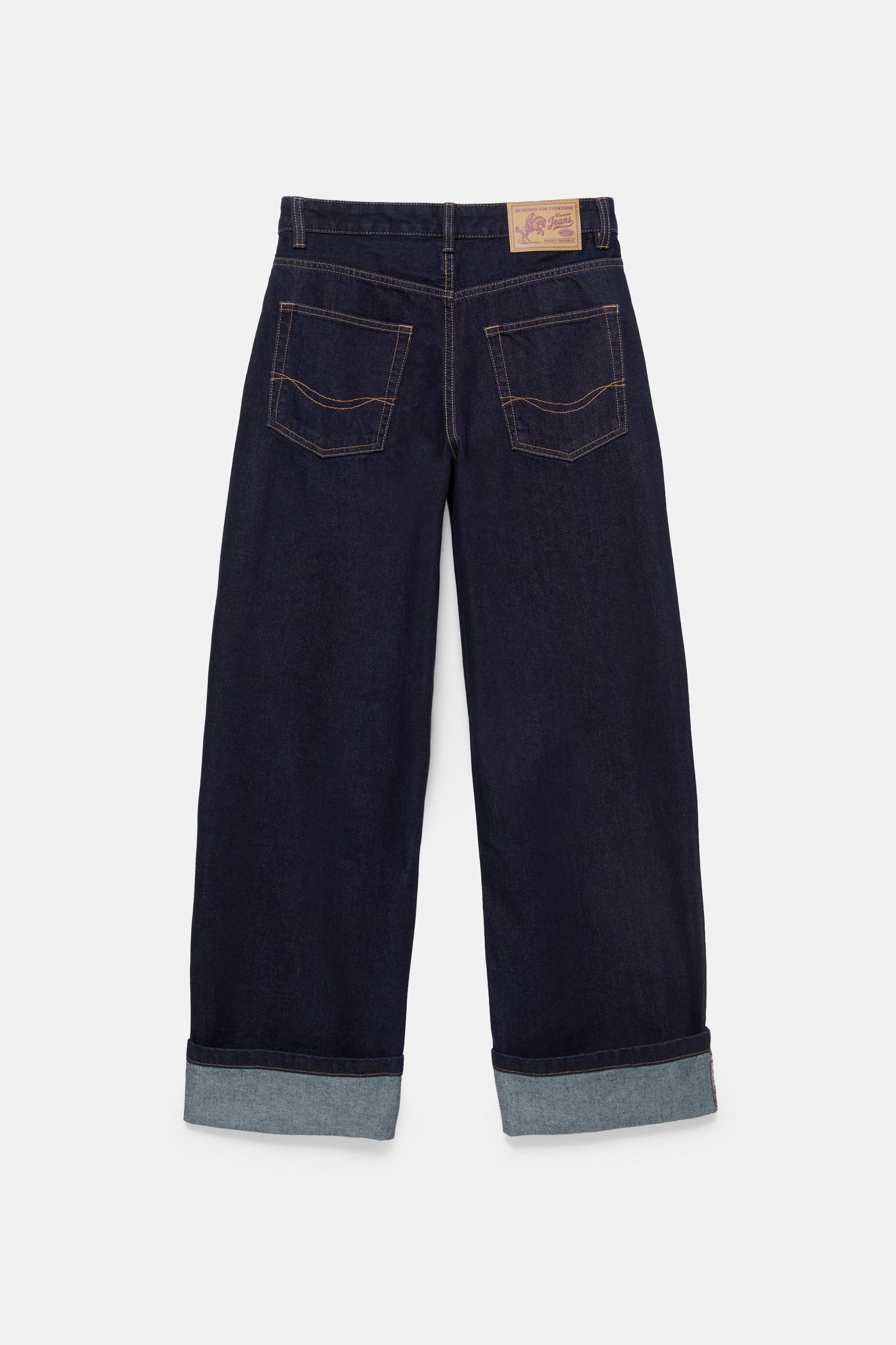 Turn-up hem jeans — Dark navy