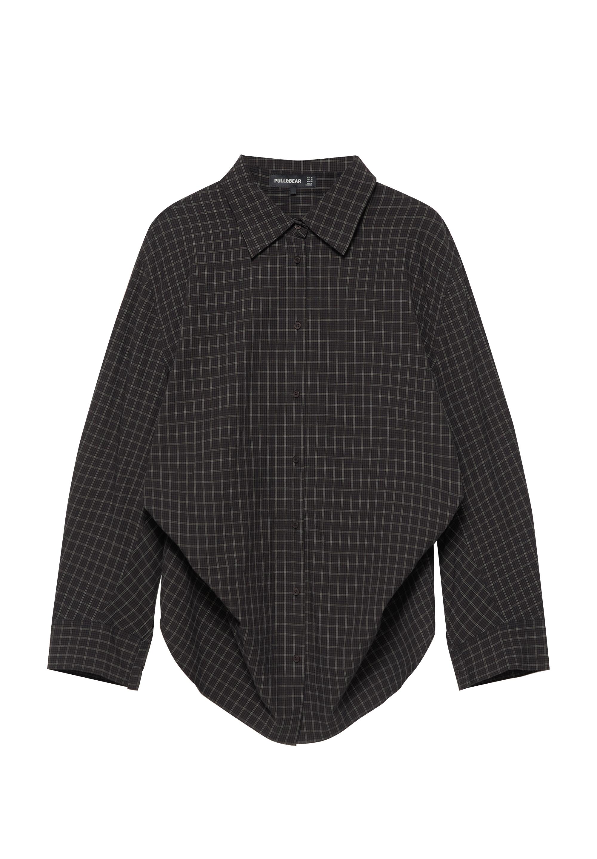 Pull&Bear Oversize kareli gömlek görsel 8