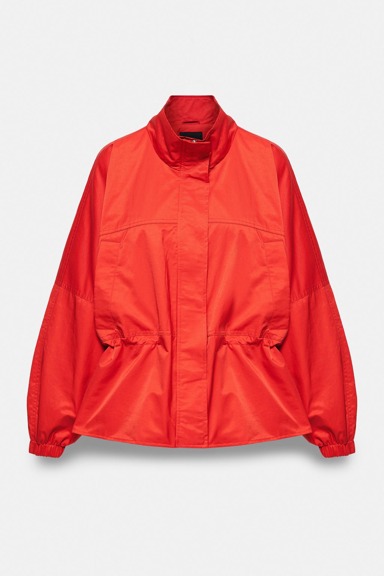 Gathered waist jacket — Red