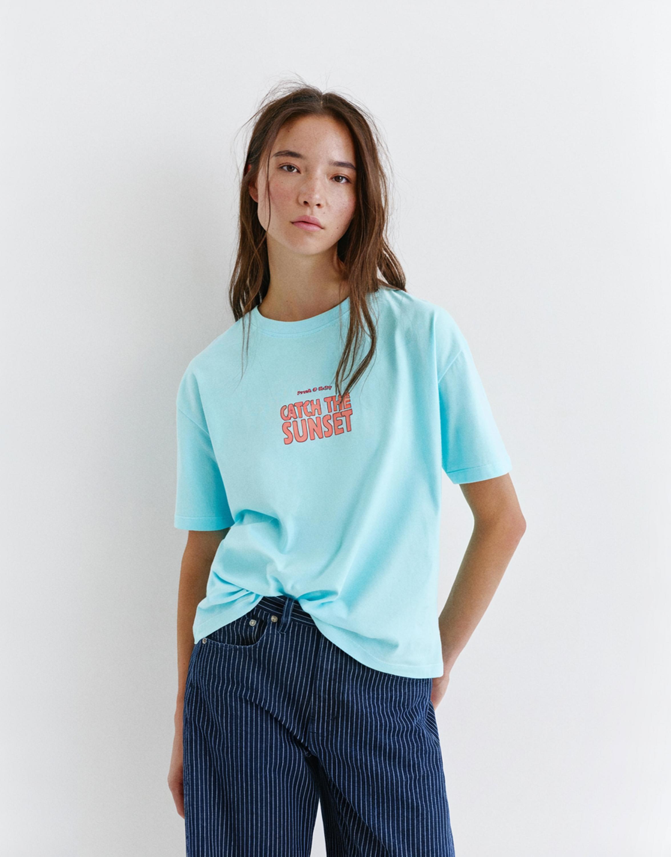 Lobster graphic T-shirt — Turquoise