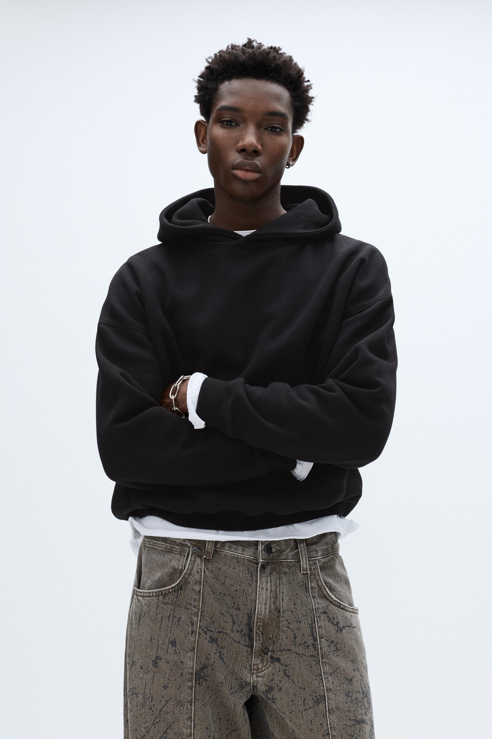 Bol kesim kapüşonlu sweatshirt - Görsel 7