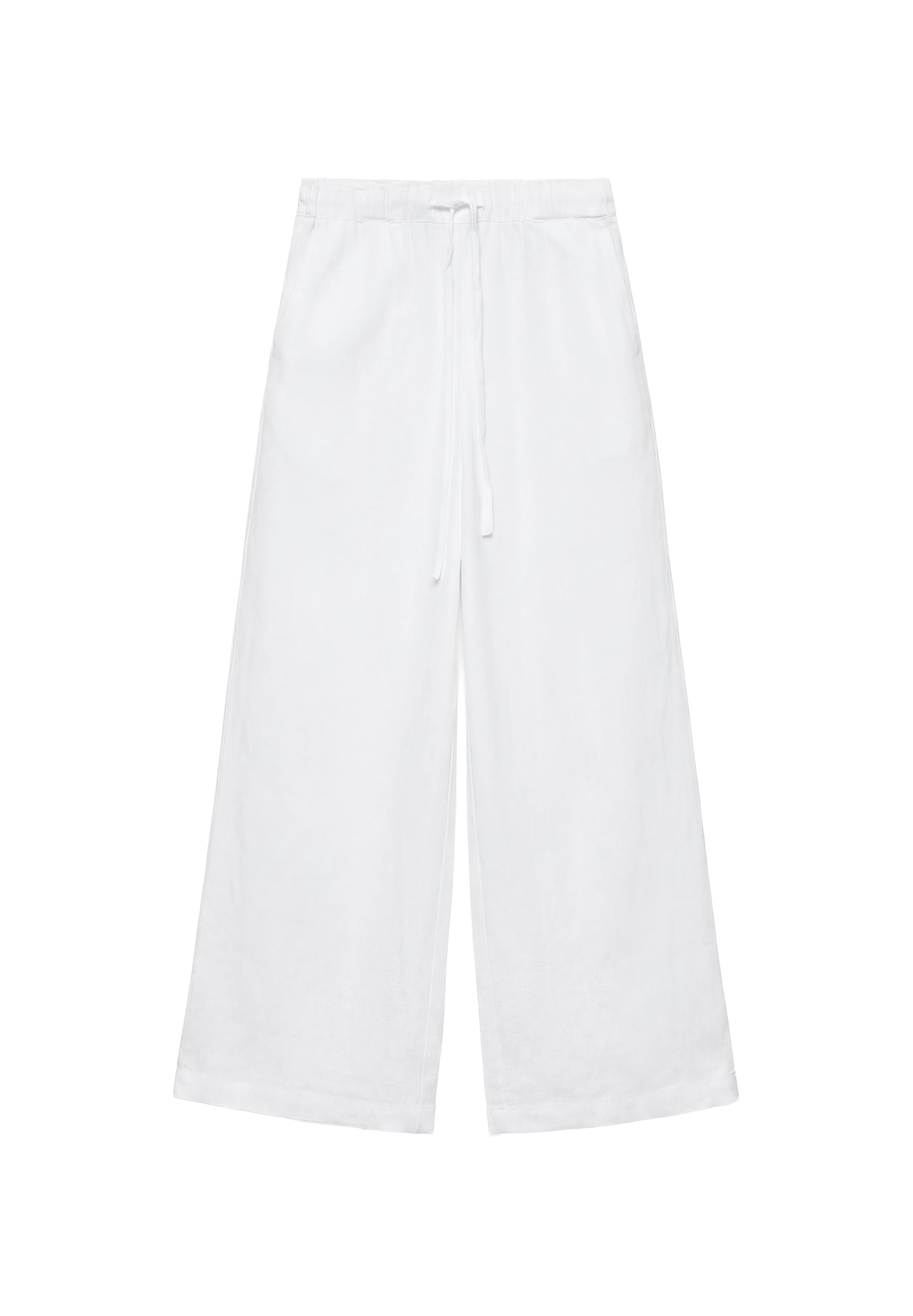 Elasticated waist culottes — White