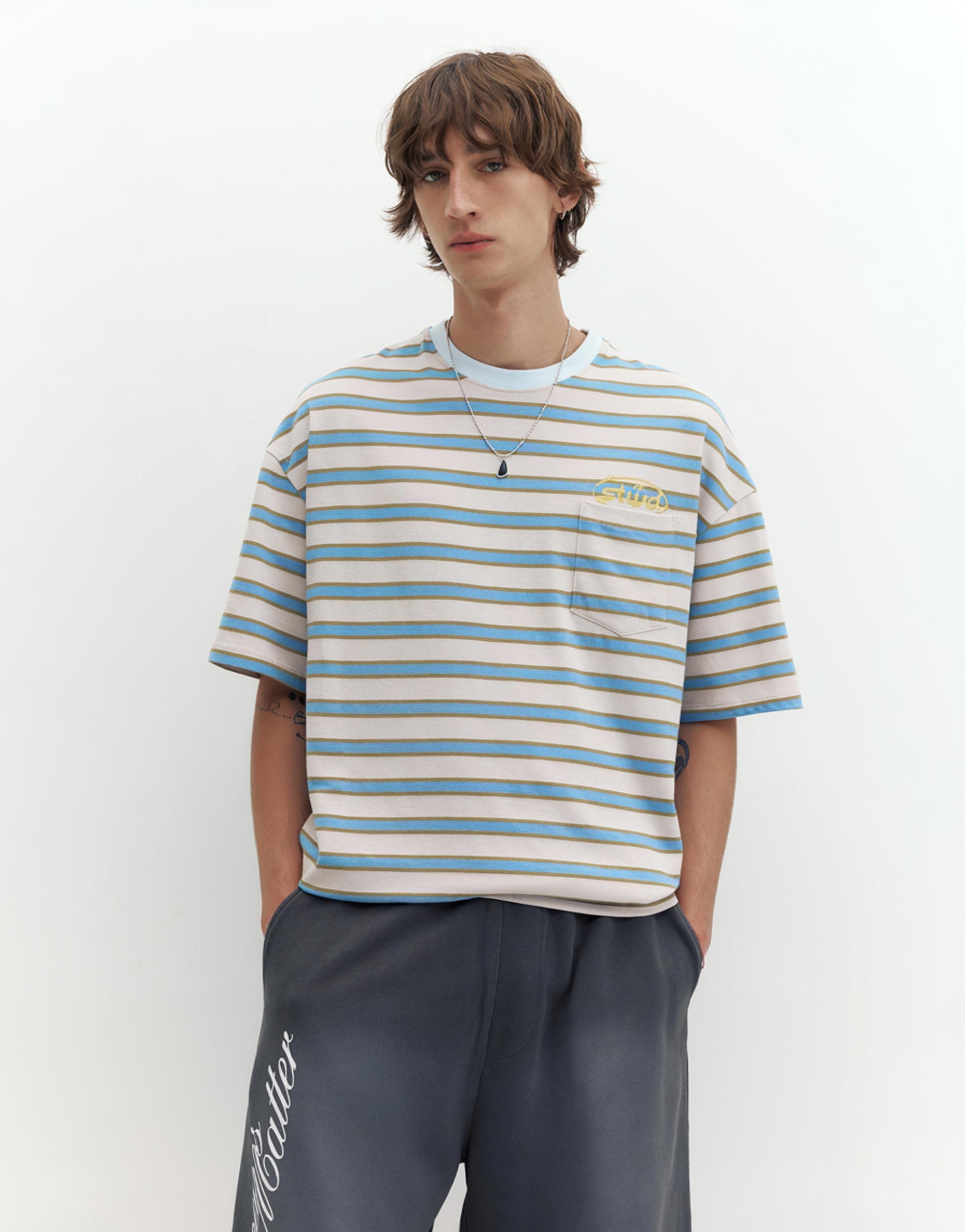 Striped STWD T-shirt — White
