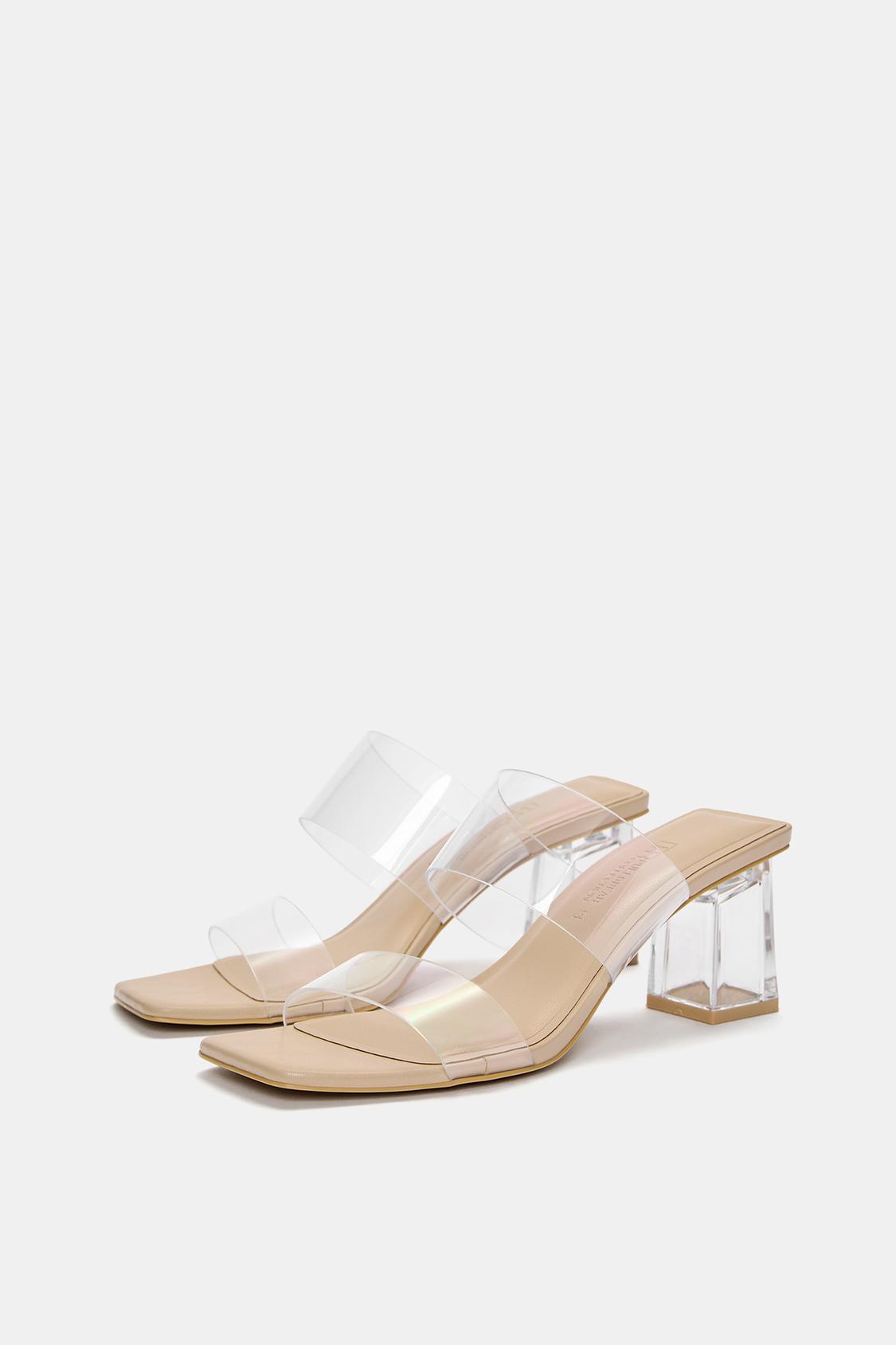 Vinilo Zapatillas Zara Transparentes Tacones Sandalias