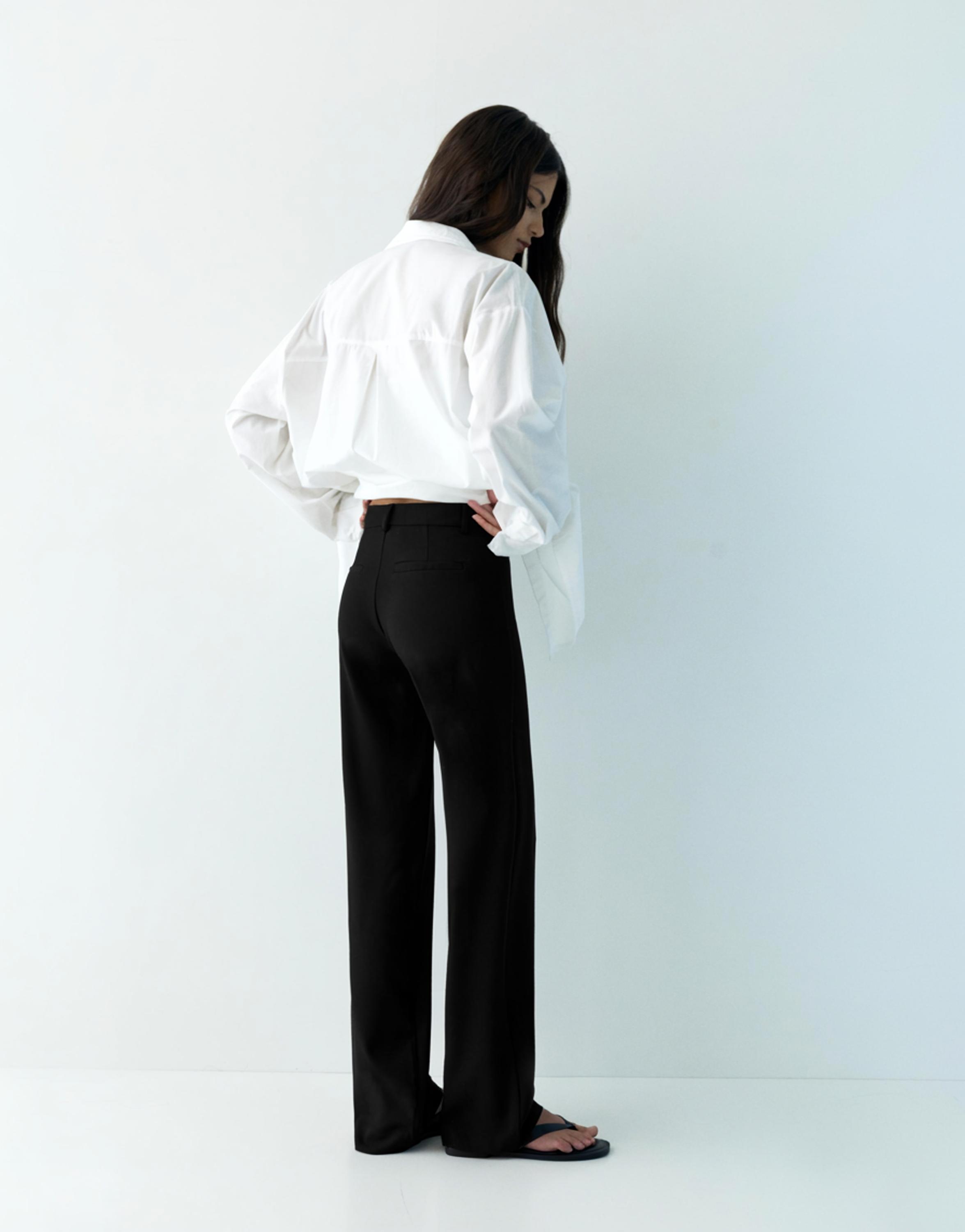 Uzun bol paça kumaş pantolon - Görsel 12