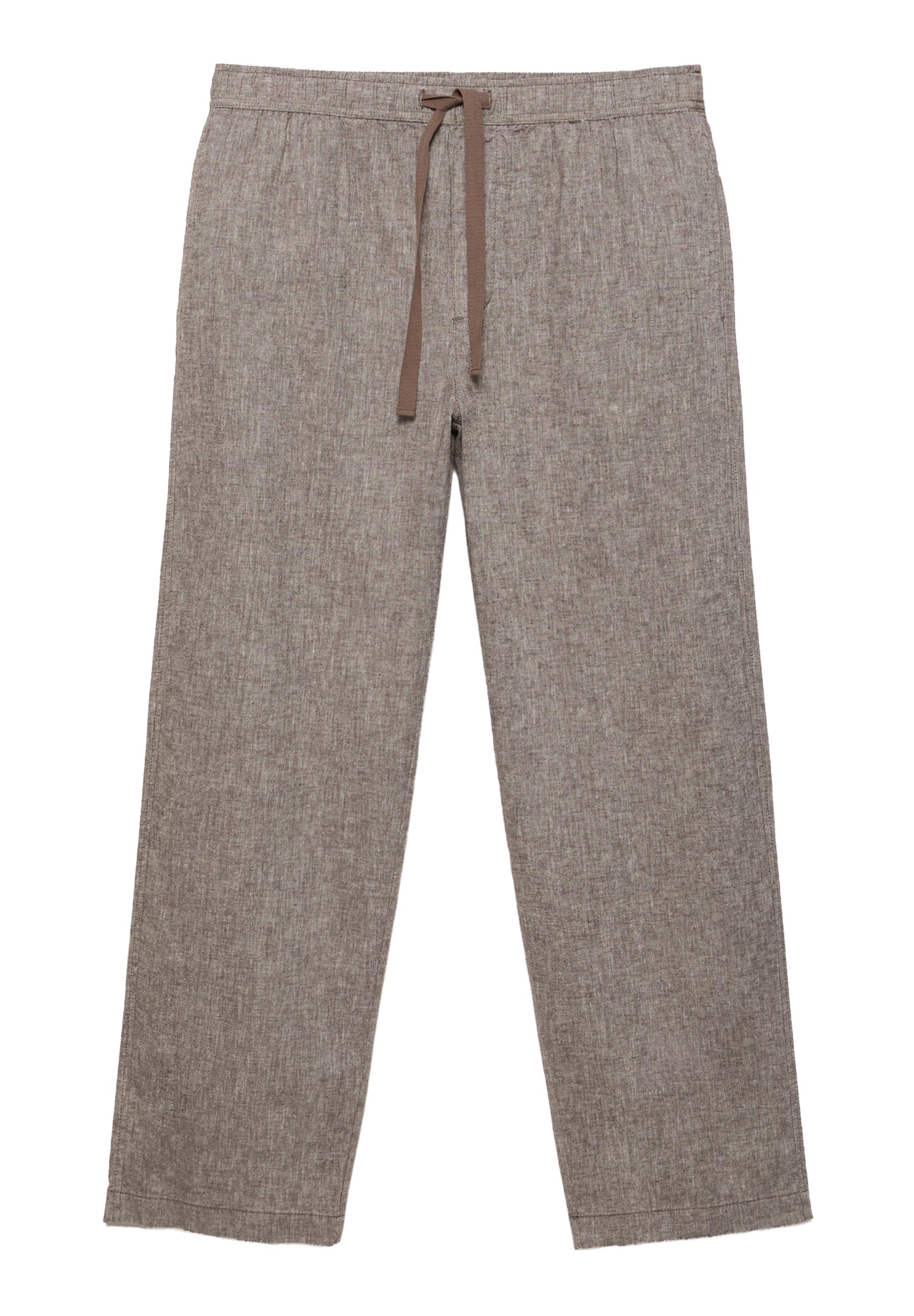 Linen blend jogger trousers — Chocolate
