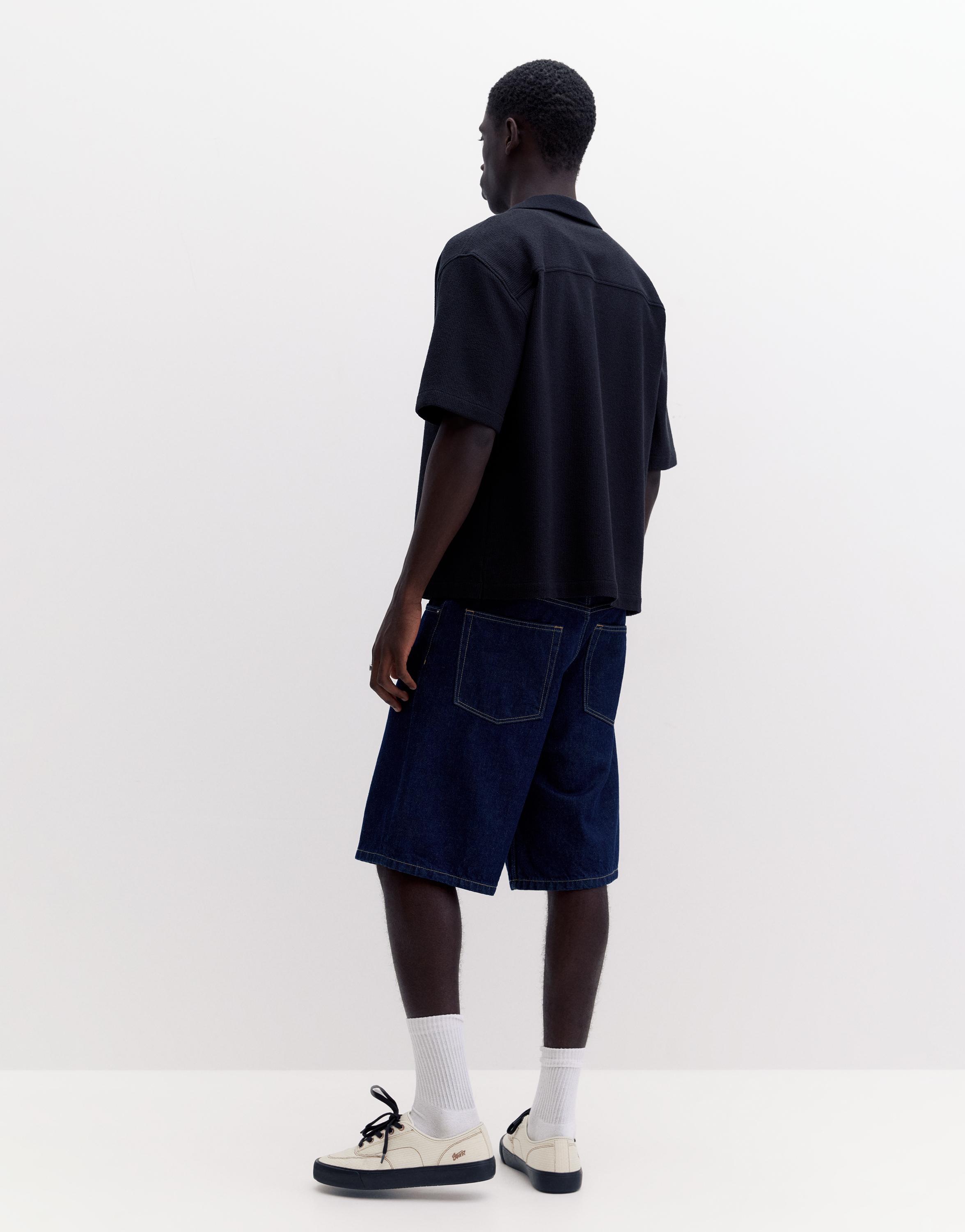 Terrycloth short sleeve shirt — Black