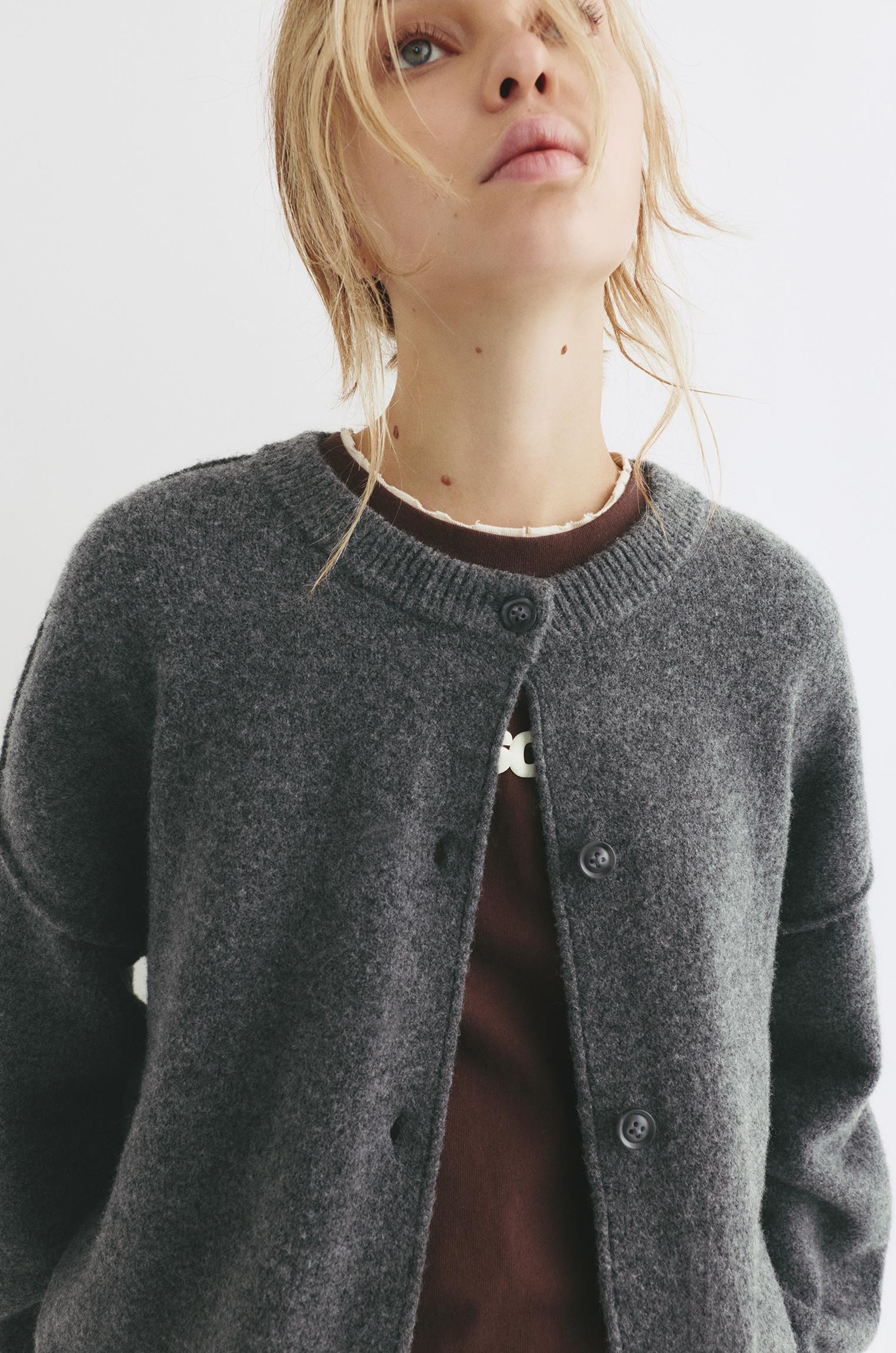 Soft knit cardigan — Anthracite grey