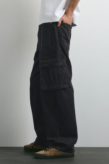 Relaxed cargo jeans — Faded black 5