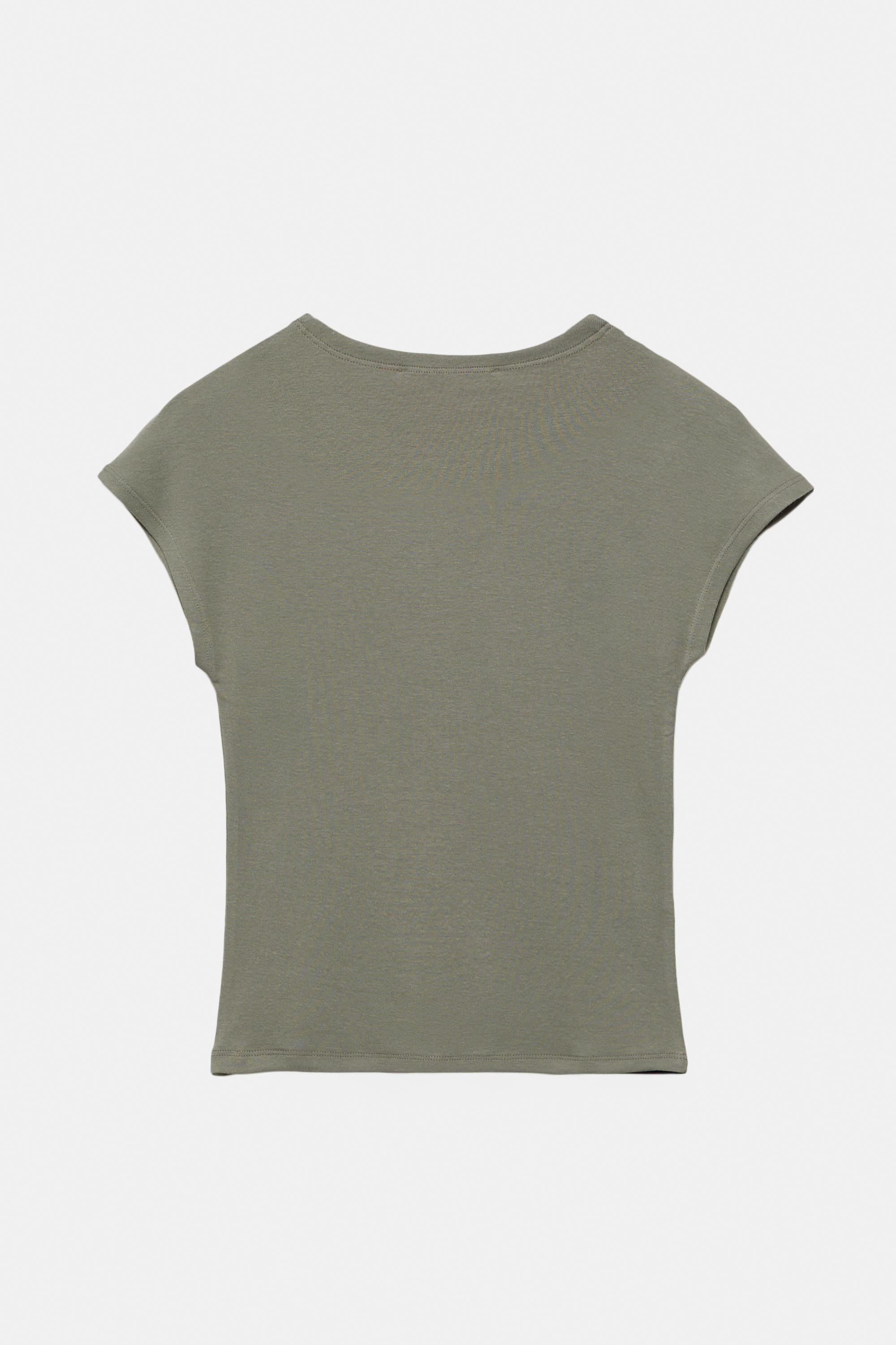 Fitted short sleeve T-shirt — Khaki