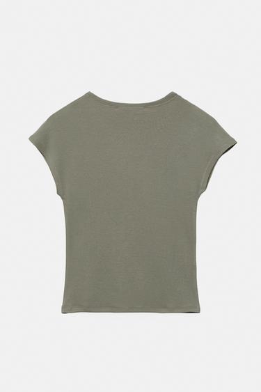 Fitted short sleeve T-shirt — Khaki 6