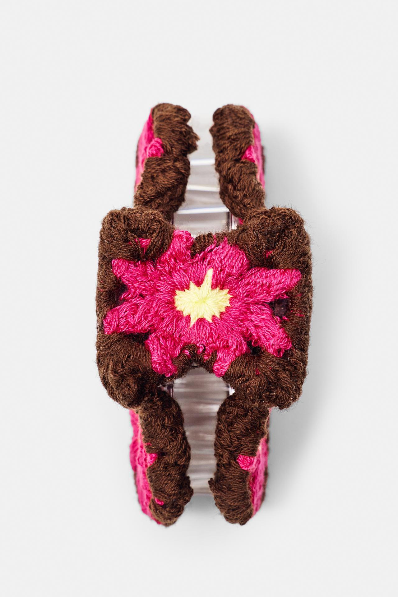 Crochet hair clip — Brown
