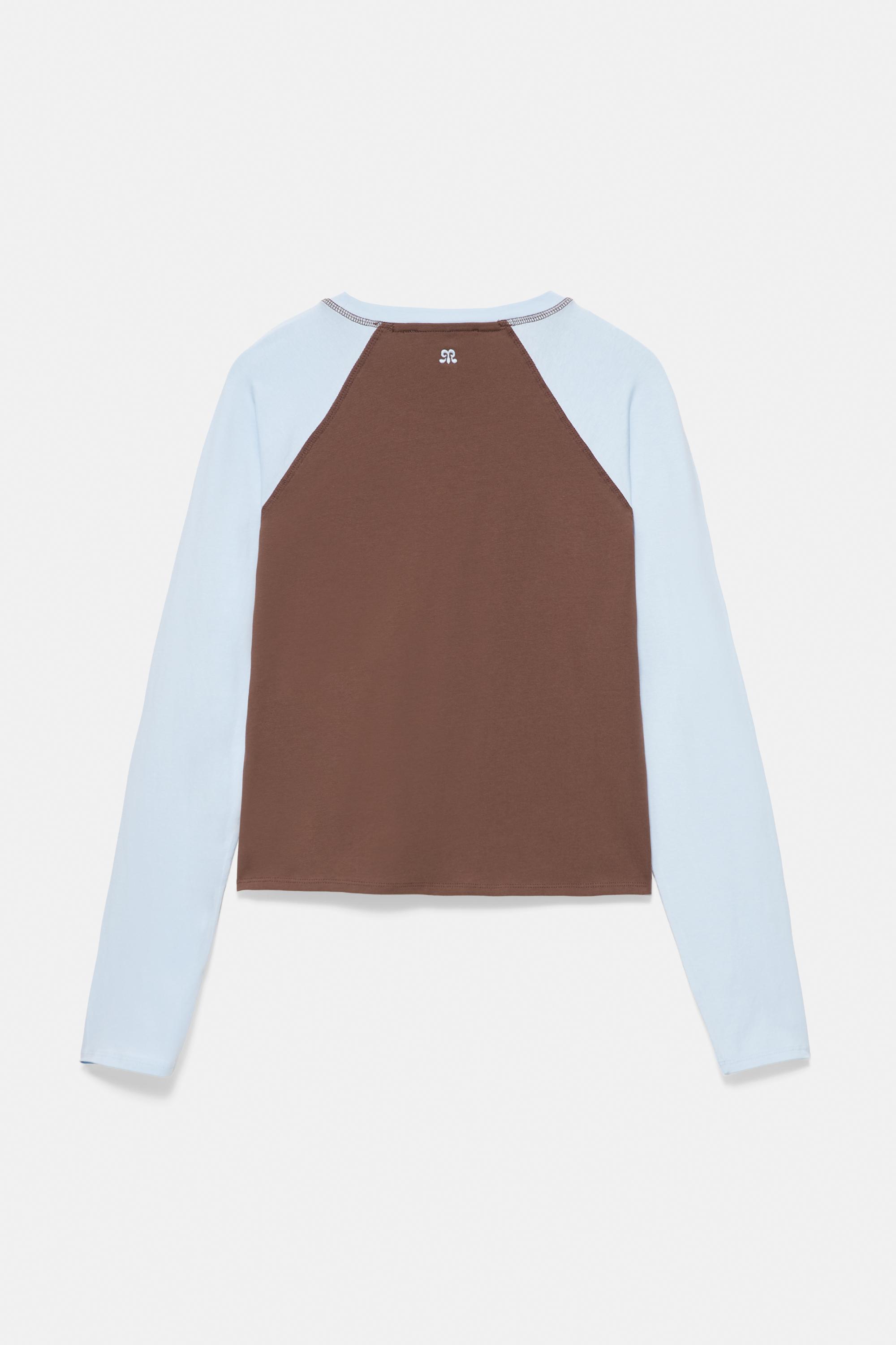 Number print raglan T-shirt — Brown