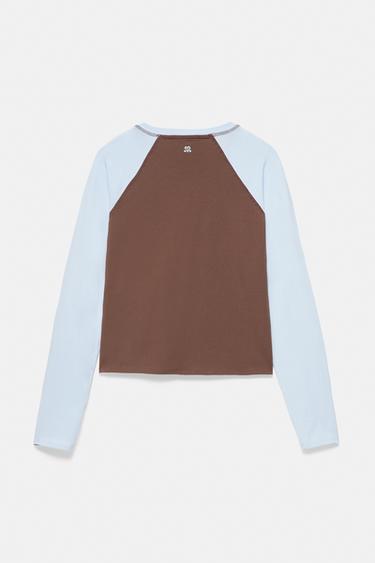 Number print raglan T-shirt — Brown 5