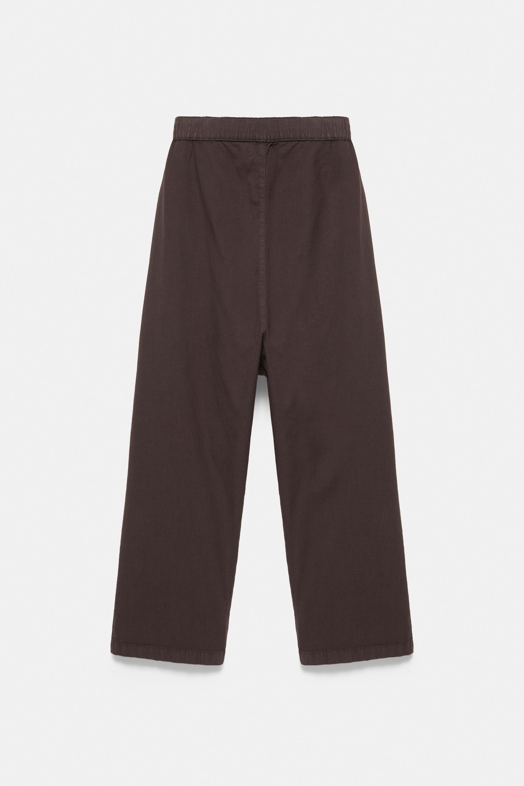 Baggy sarouel trousers with drawstring — Brown