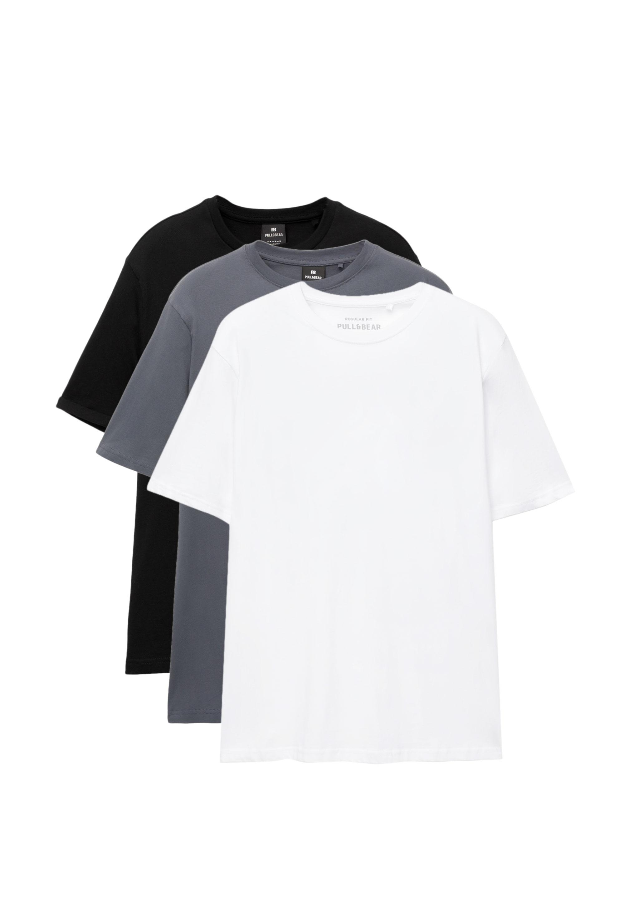 3-pack of short sleeve T-shirts — Bluish grey