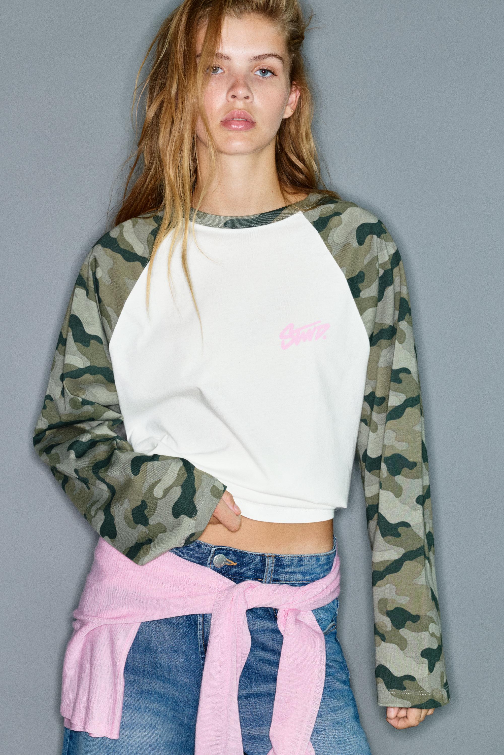 Camiseta manga larga estampada