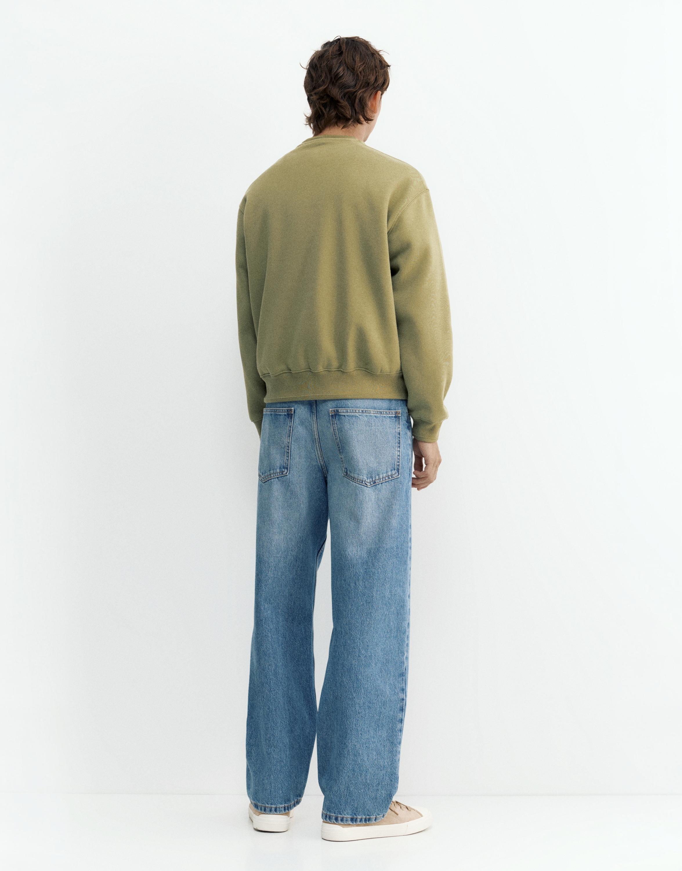 Relaxed fit round neck sweatshirt — Olive