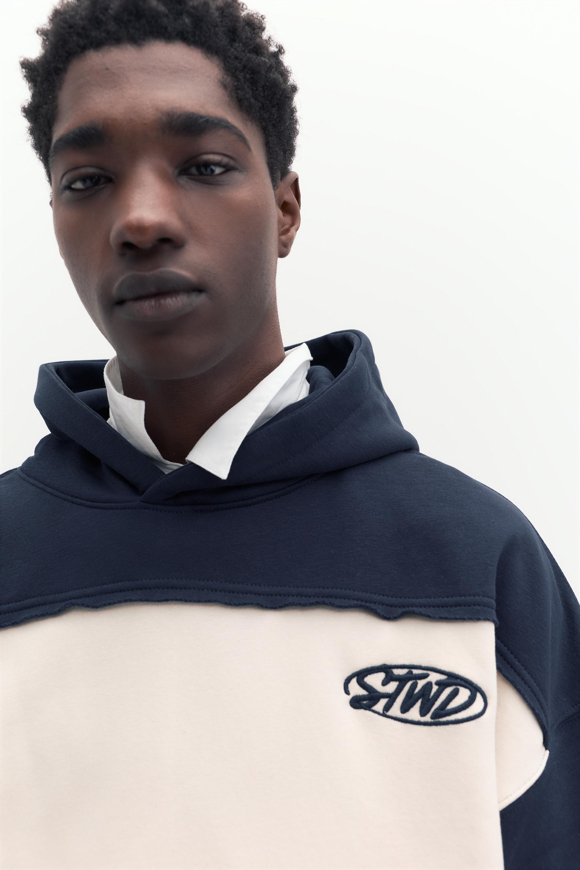 Panelli kapüşonlu STWD Studio sweatshirt - Görsel 6