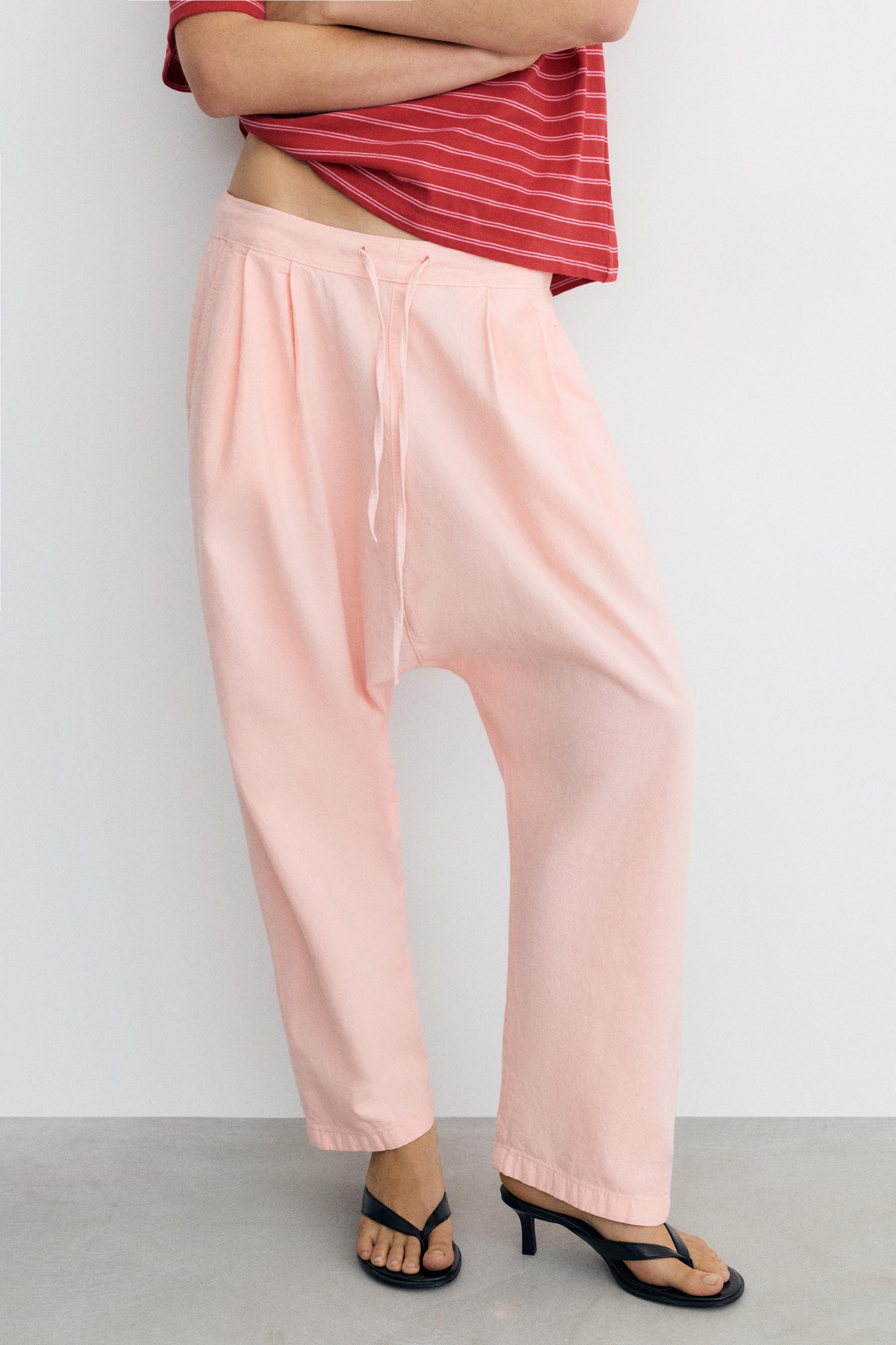 Baggy sarouel trousers with drawstring — Pink