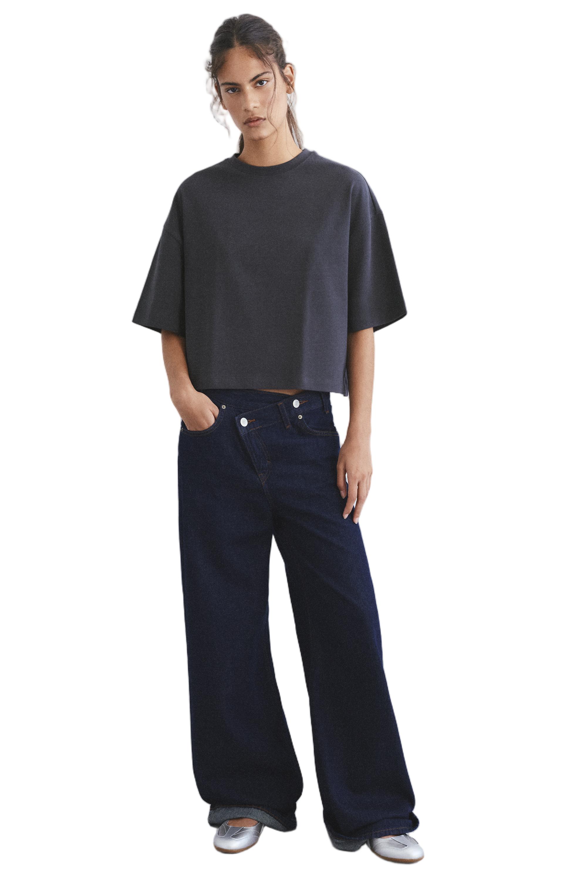 Kısa kollu kutu kesim t-shirt - Görsel 14