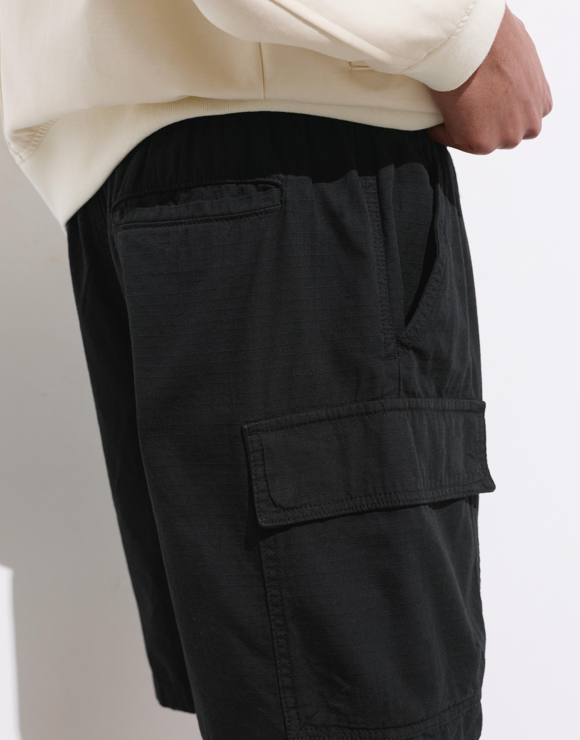 Ripstop cargo Bermuda shorts — Black
