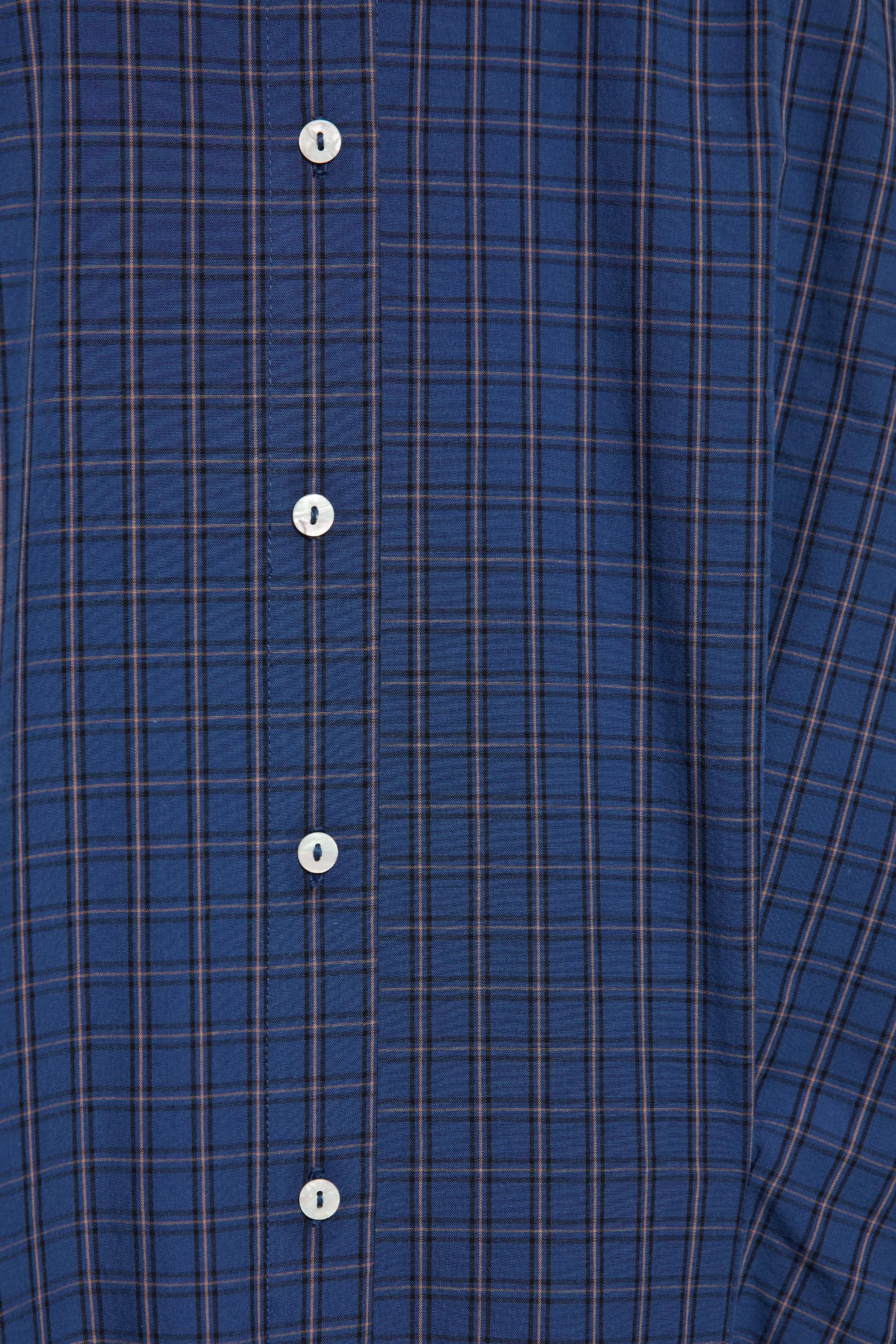 Oversize check shirt — Navy