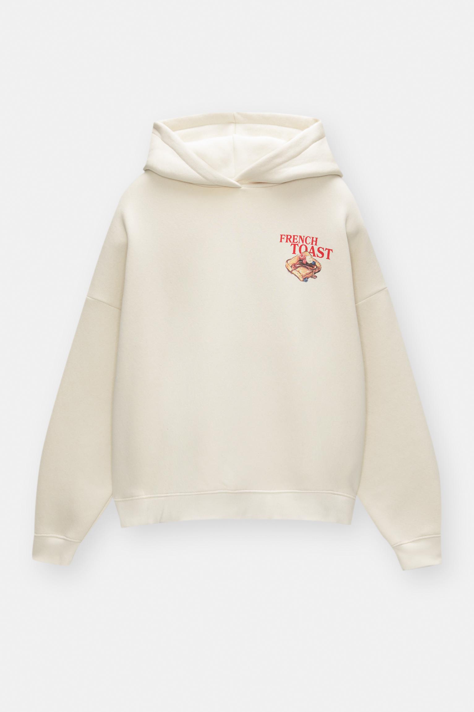 French toast baskılı ve kapüşonlu sweatshirt_3