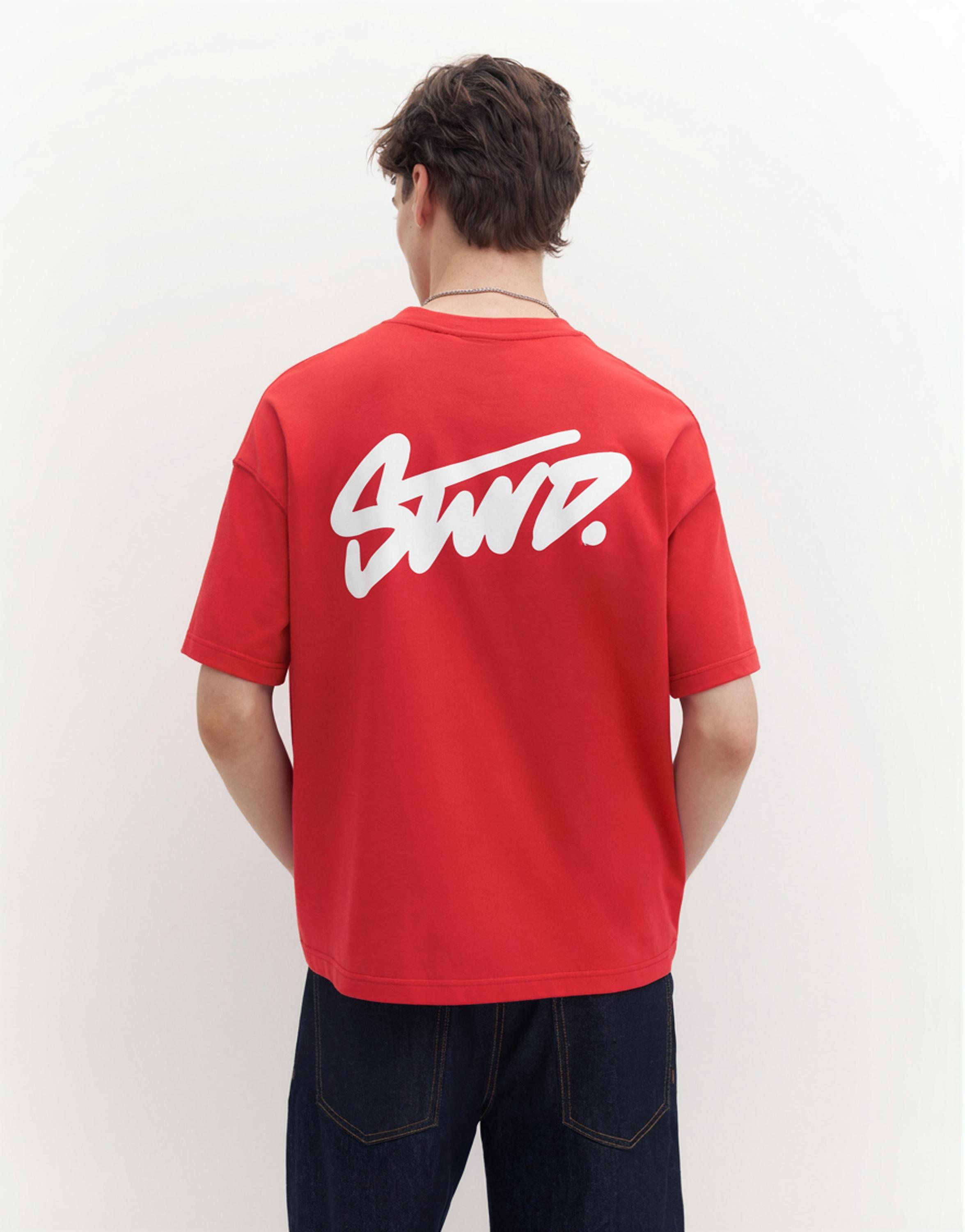 Boxy STWD logo T-shirt — Red
