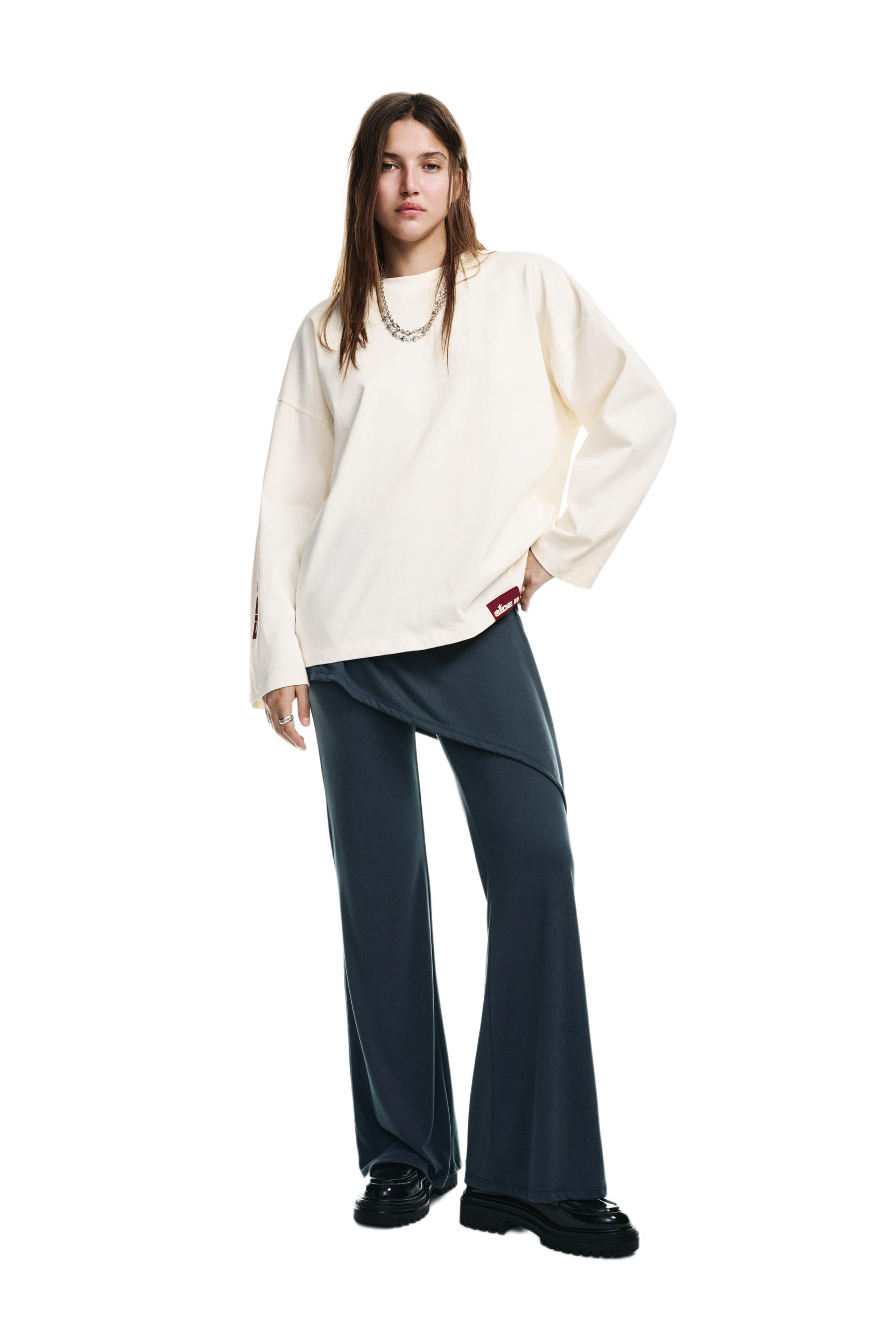 Grafik baskılı beyaz t-shirt - Görsel 14