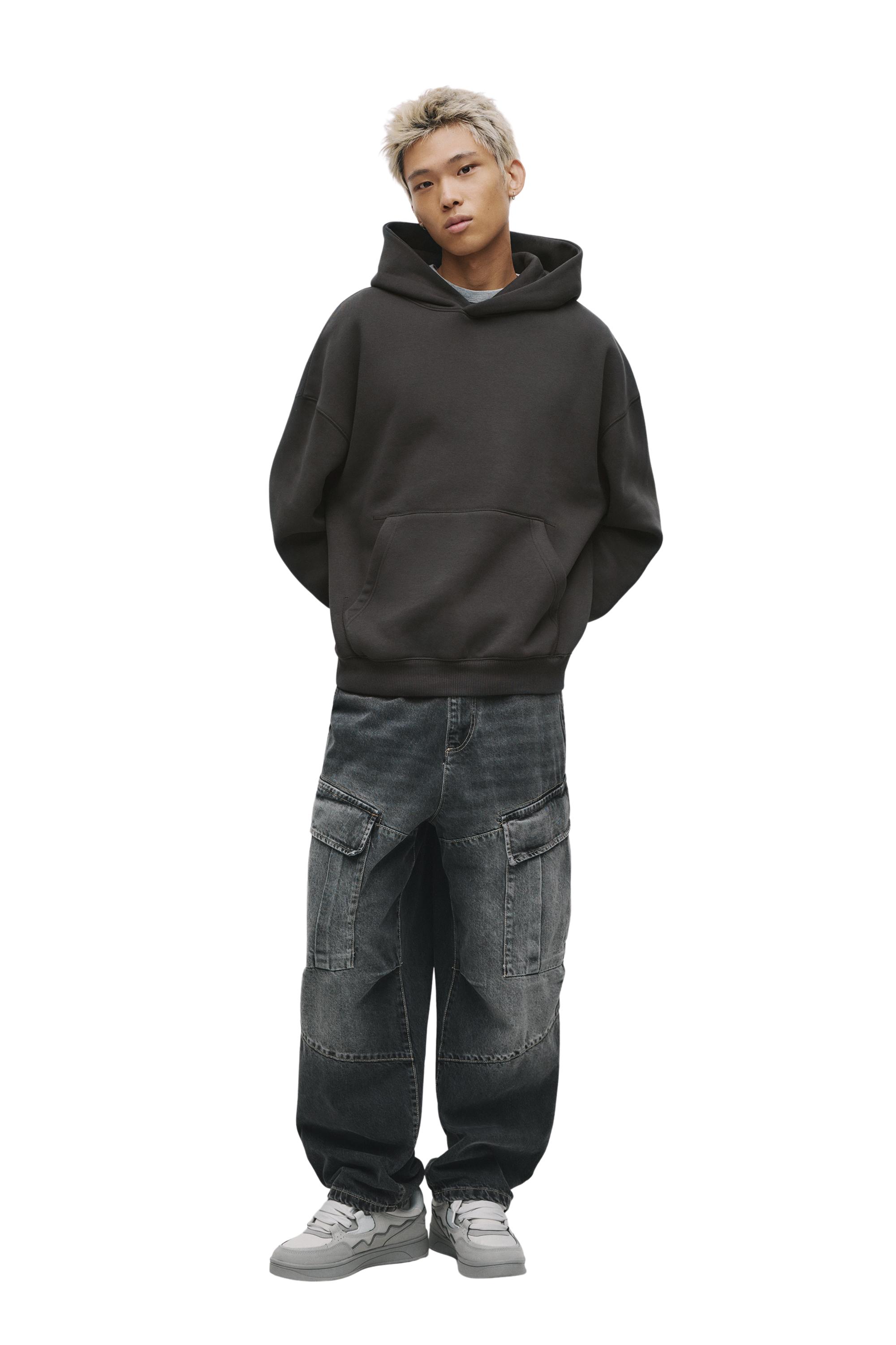 Bol kesim kapüşonlu sweatshirt - Görsel 28