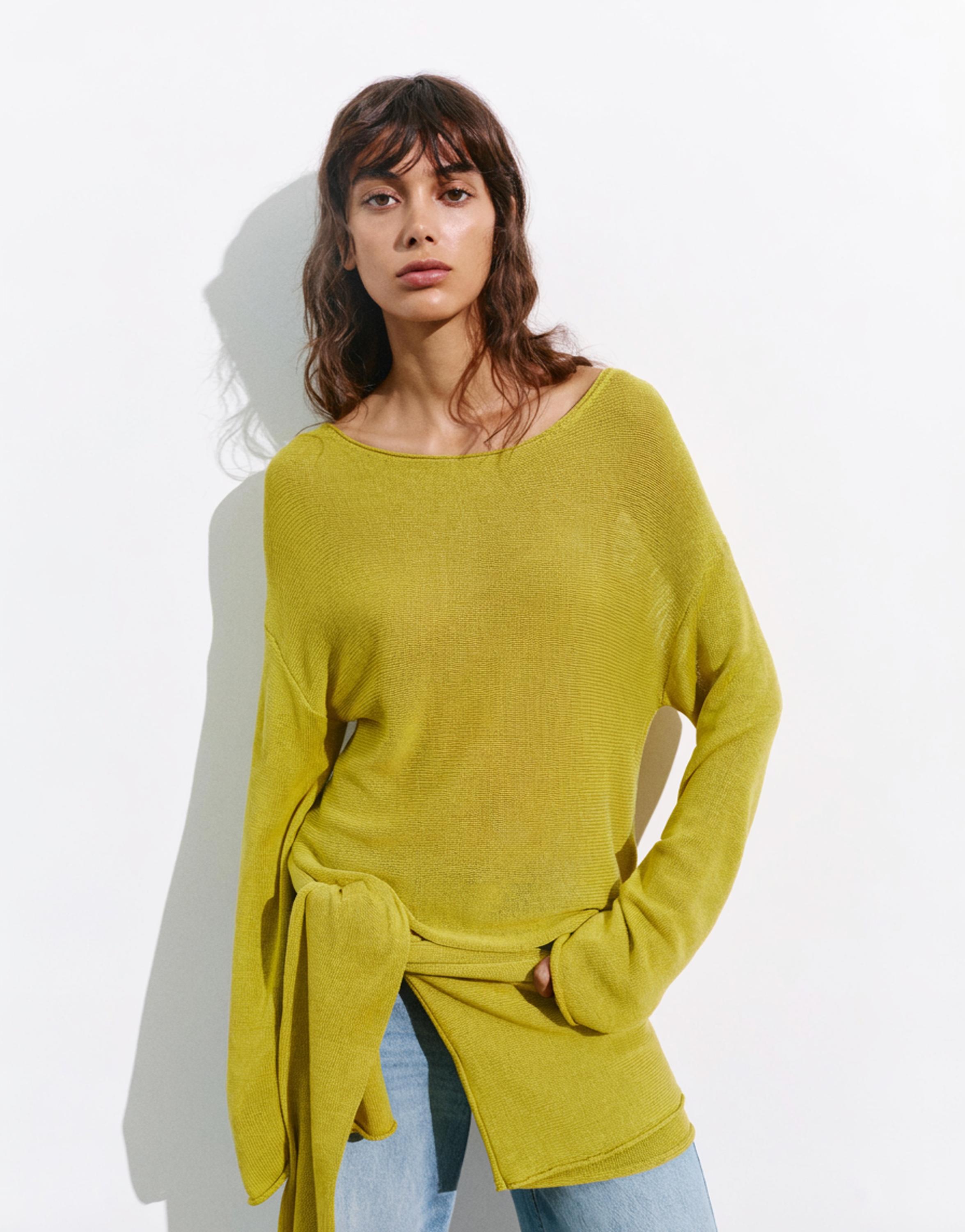 Fine knit jumper — Apple green
