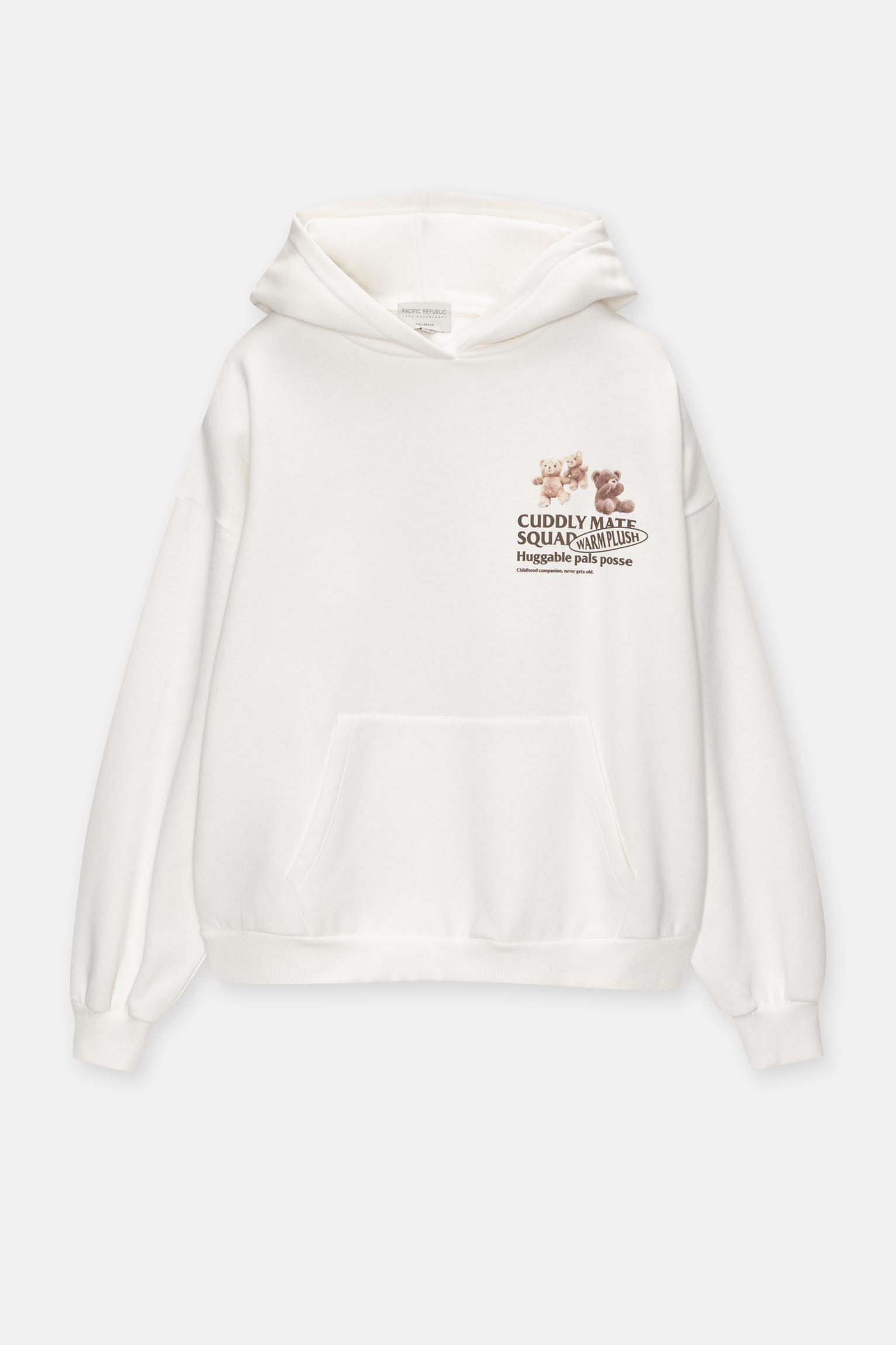 Pull and bear white sweatshirt hotsell