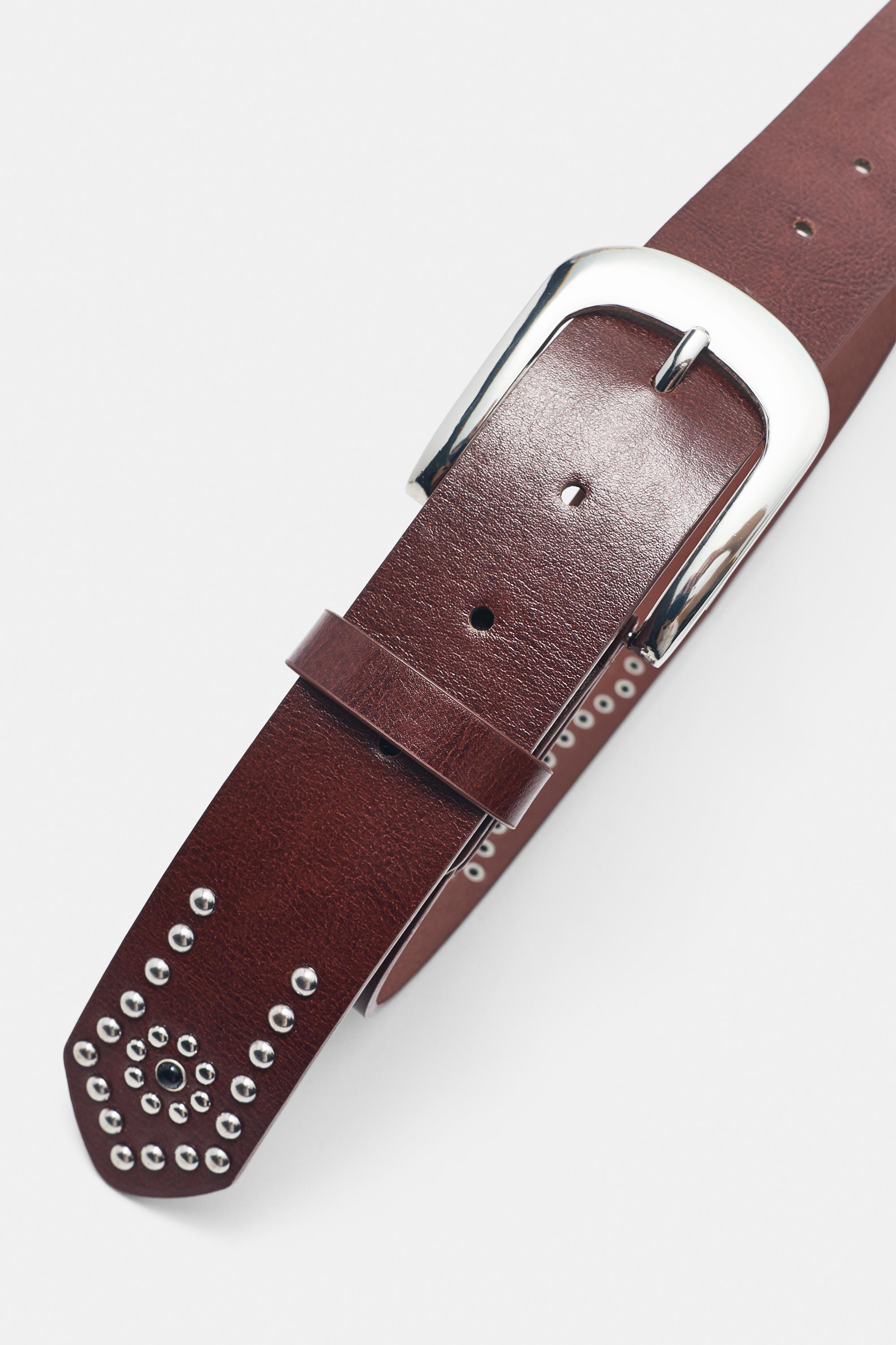 Studded belt — Brown