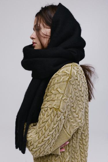 Basic fringed scarf — Black 2
