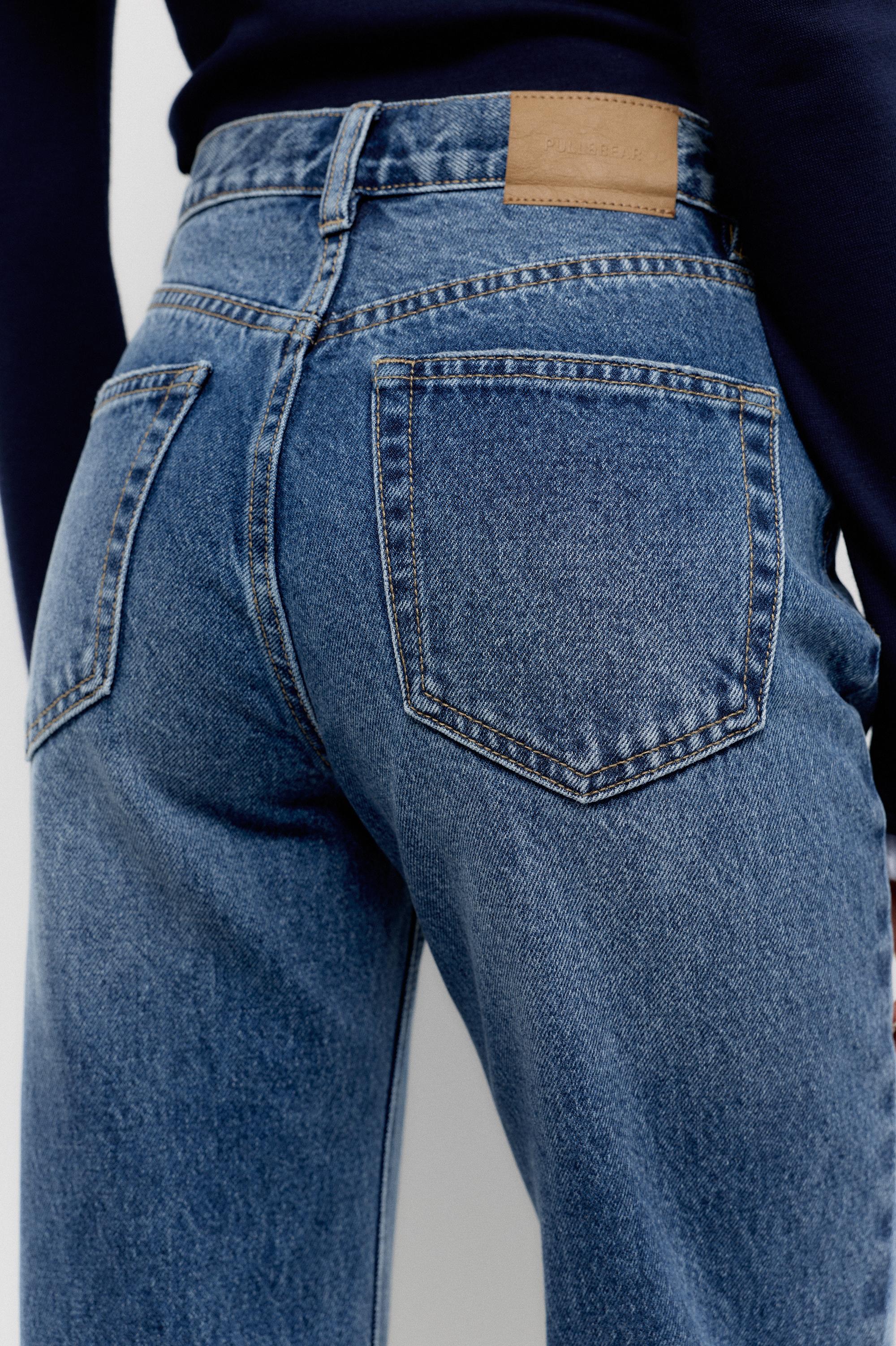 High-waist mom jeans — Dark blue