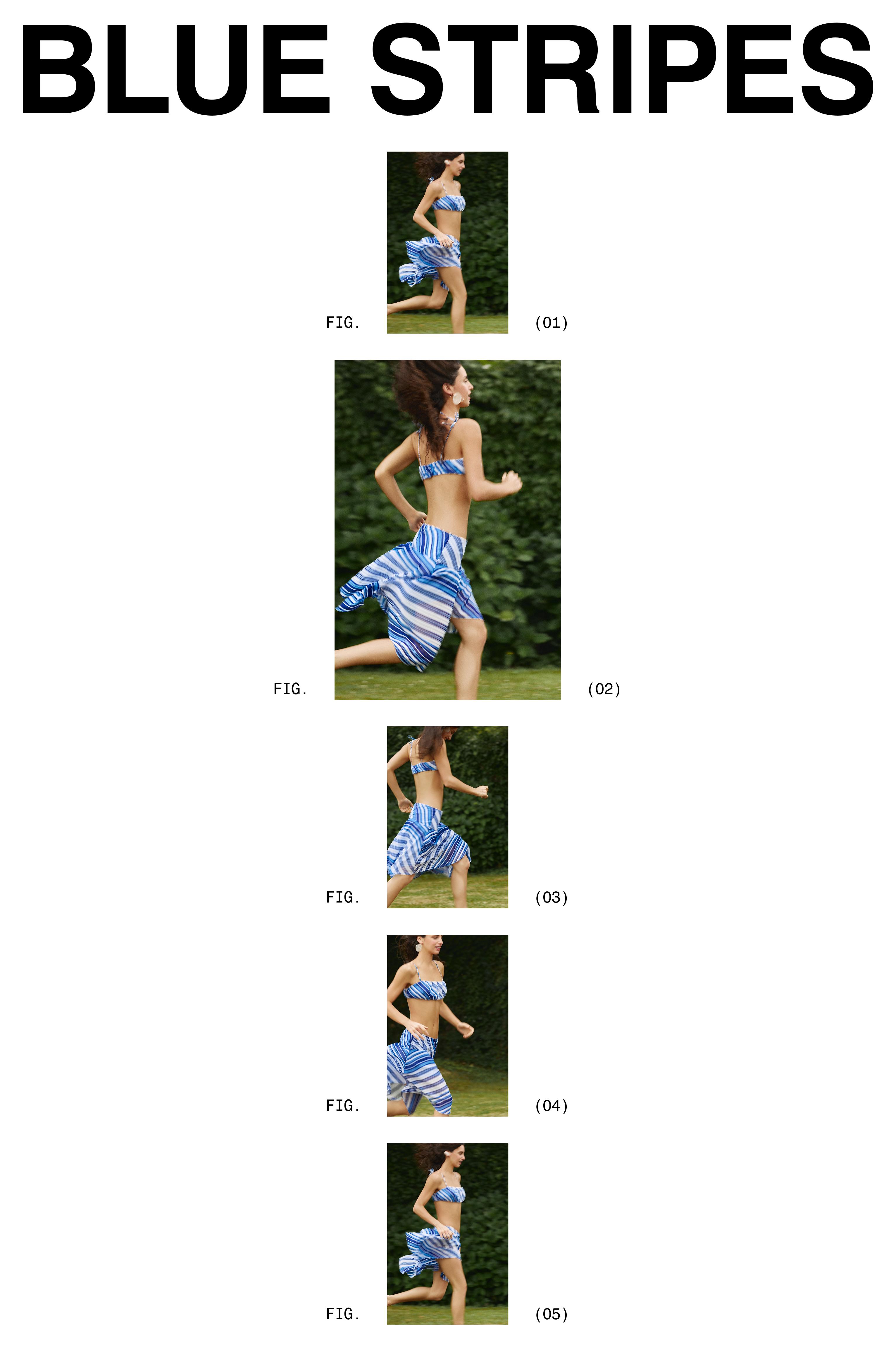 Striped strappy top — Deep blue