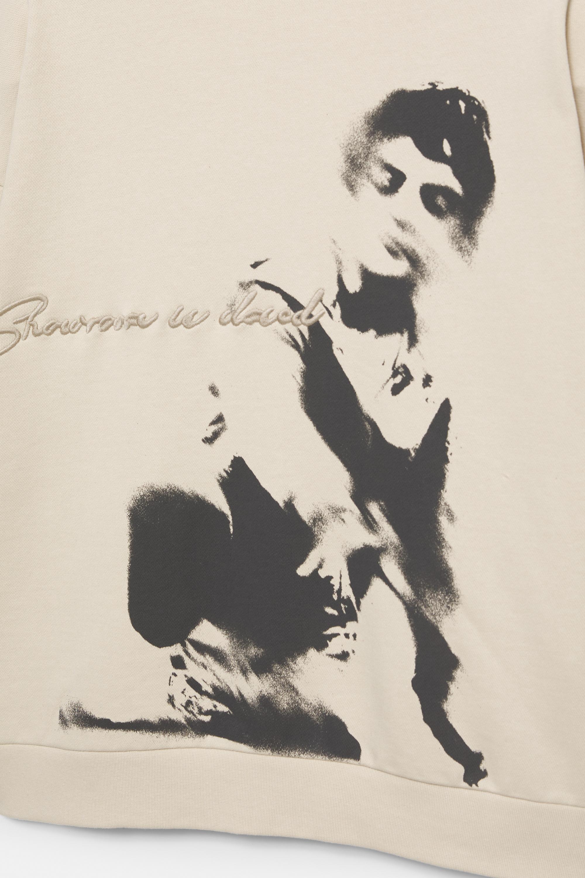 Graphic round neck sweatshirt — Beige