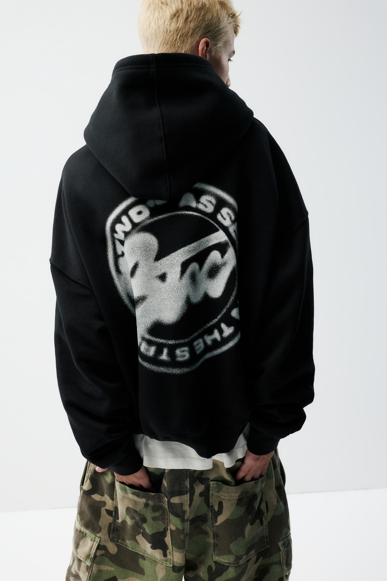STWD graphic hoodie — Black