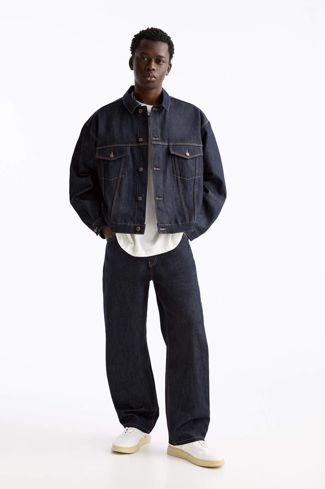 Dark blue denim jacket - pull&bear