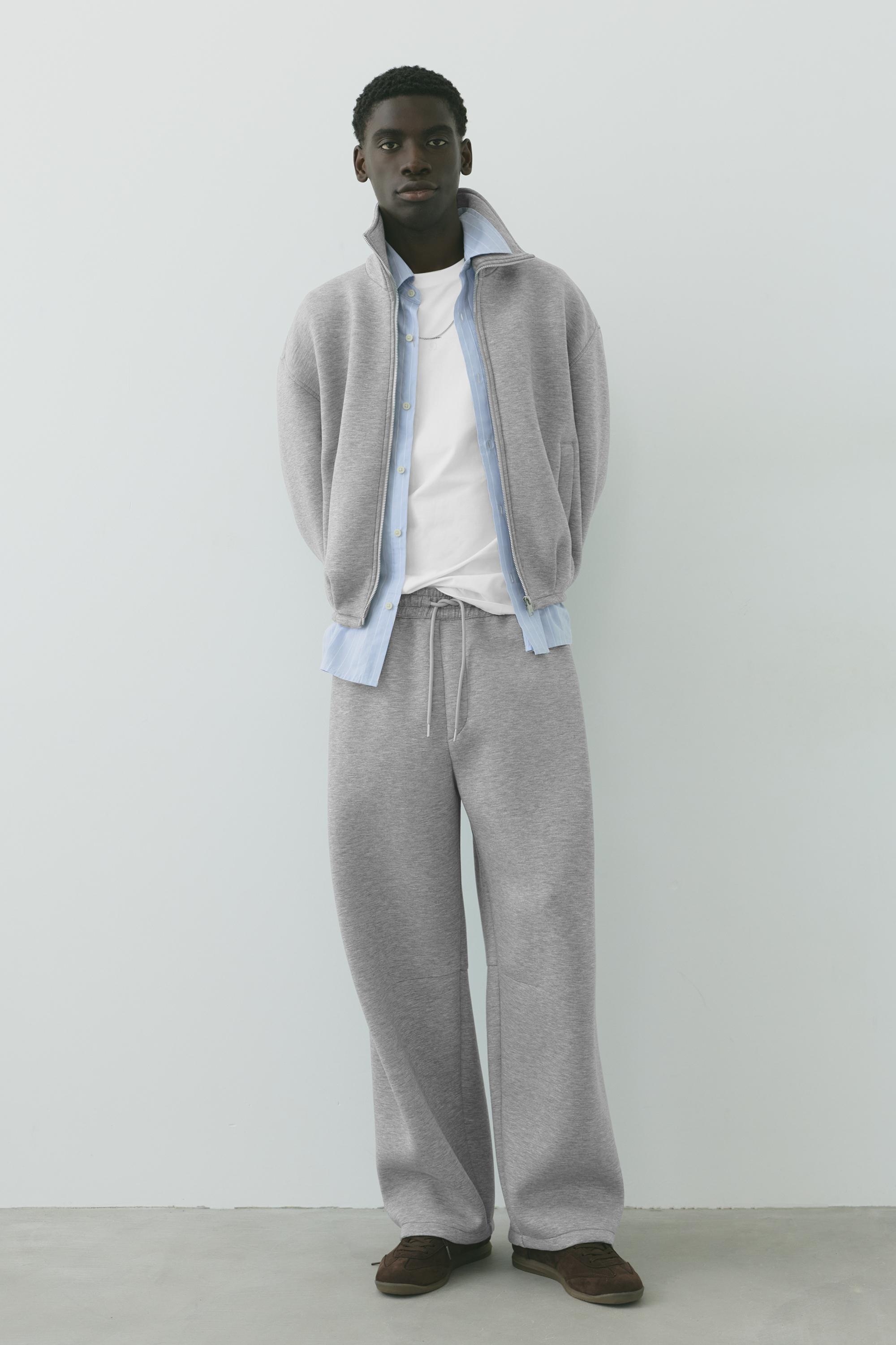 Relaxed fit sweatpants — Grey marl