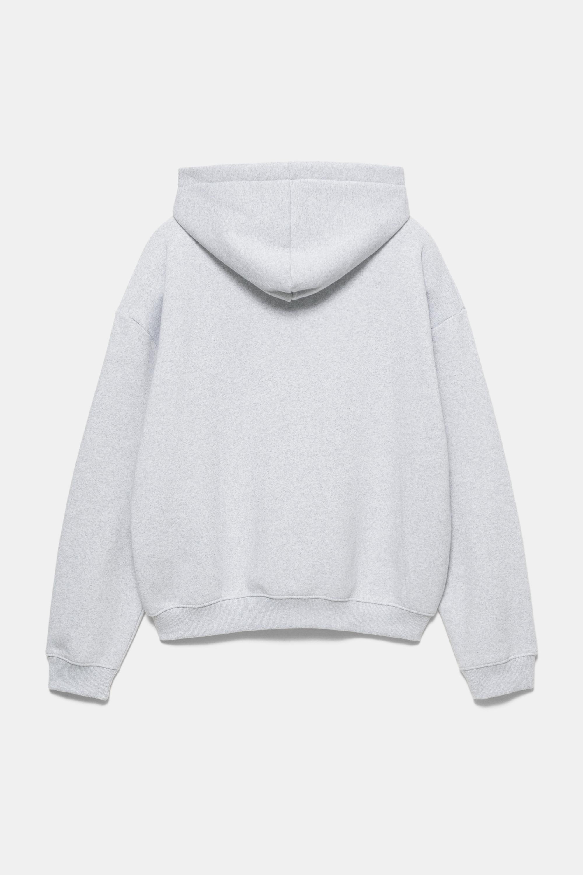Kapüşonlu fermuarlı yazılı sweatshirt