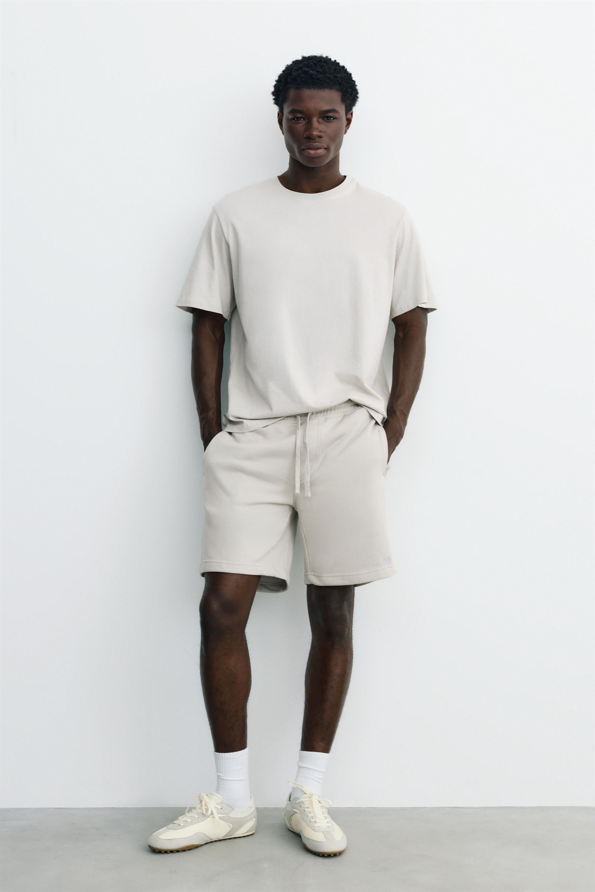 Pack of Bermuda jogger shorts and T-shirt — Ash