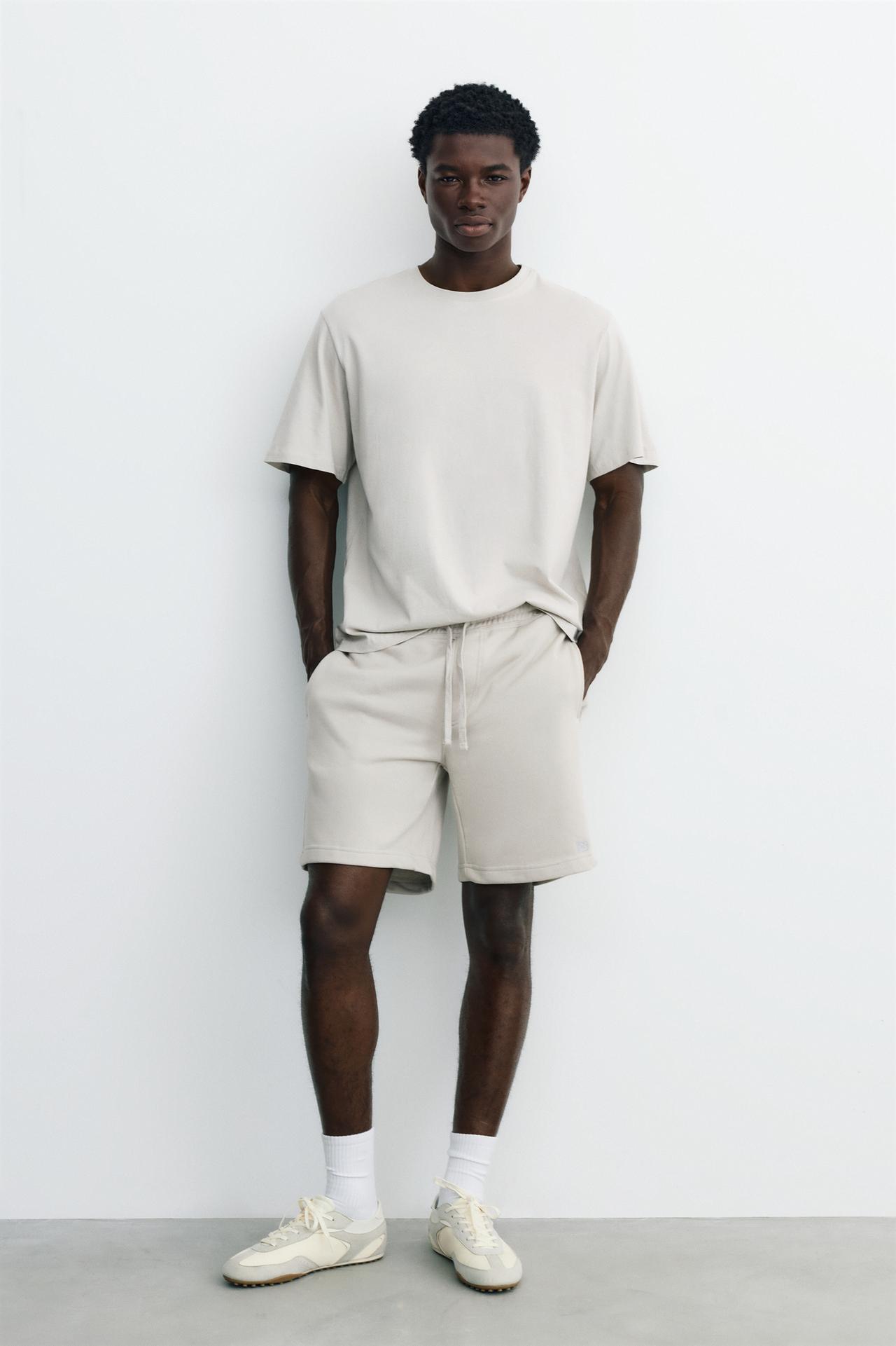 Pack of Bermuda jogger shorts and T-shirt — Ash