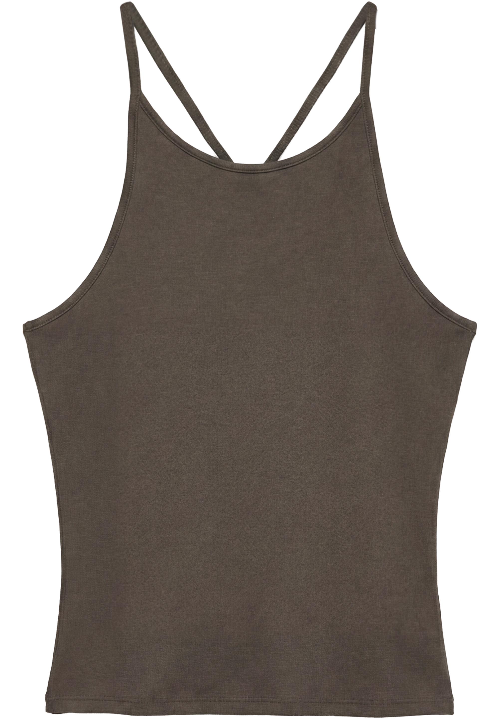 Halter-neck strappy back top — Mink