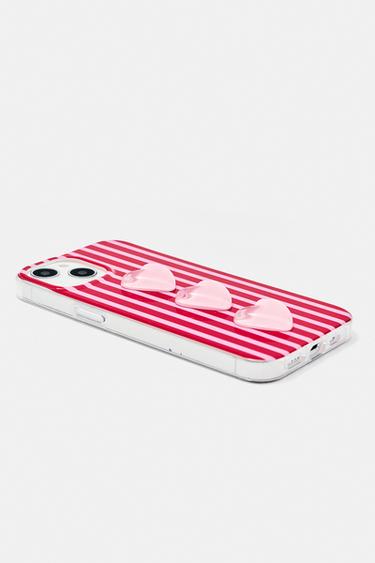 Striped heart iPhone case — Pink 5