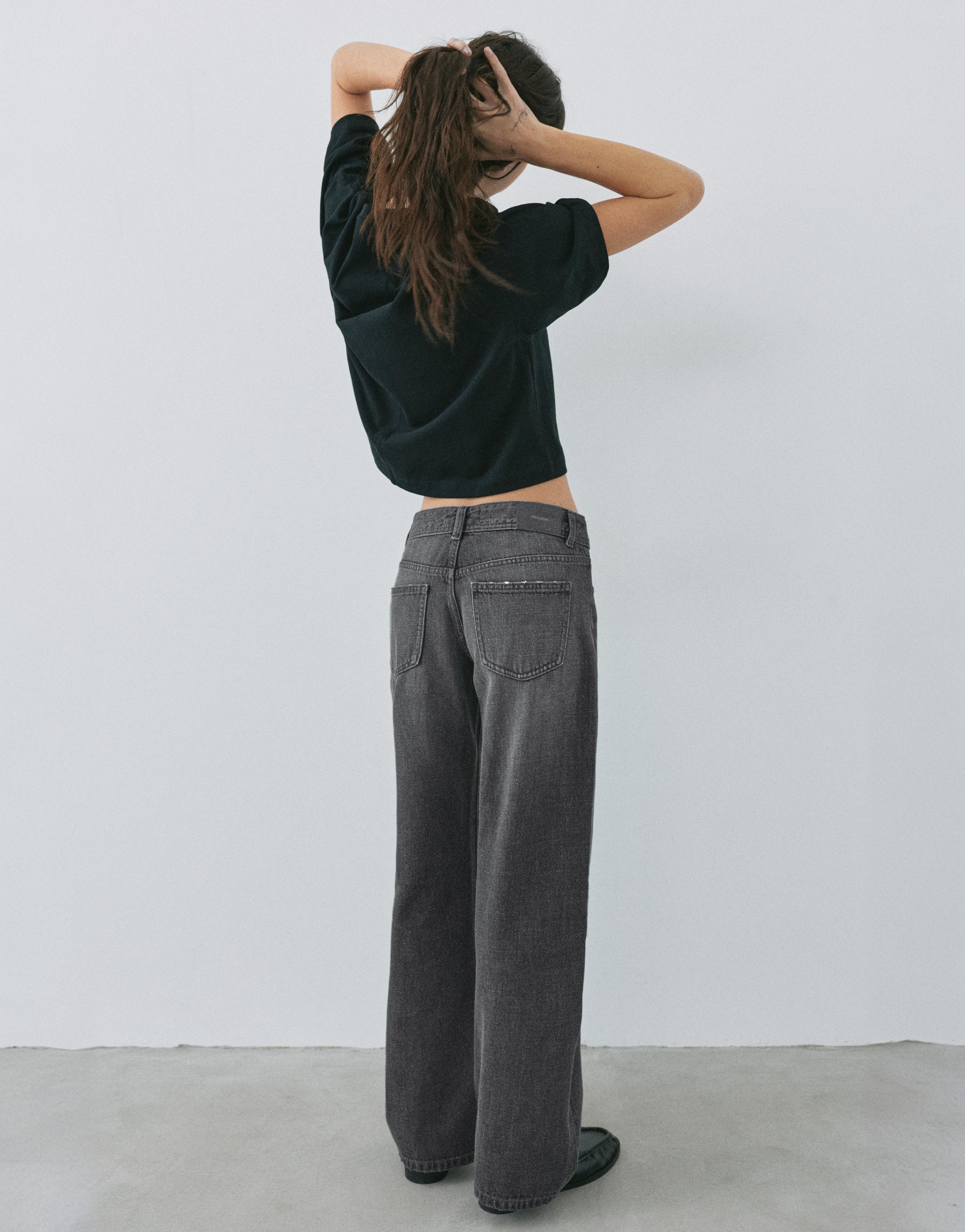 Low-rise straight-leg jeans — Grey