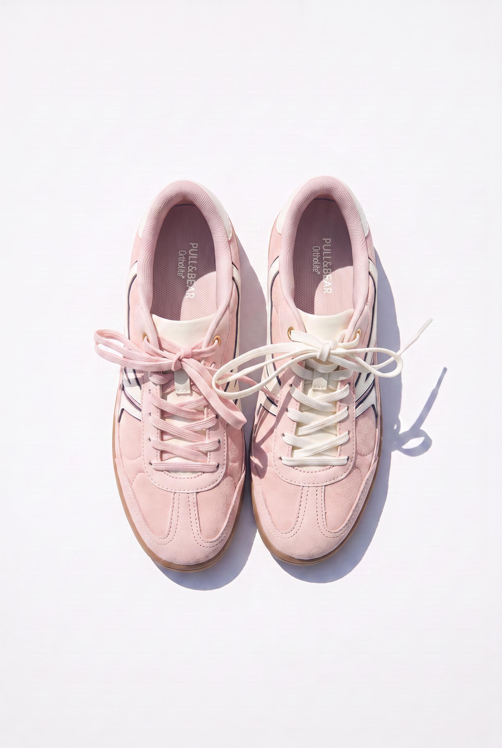 Lace-up retro trainers — Pink