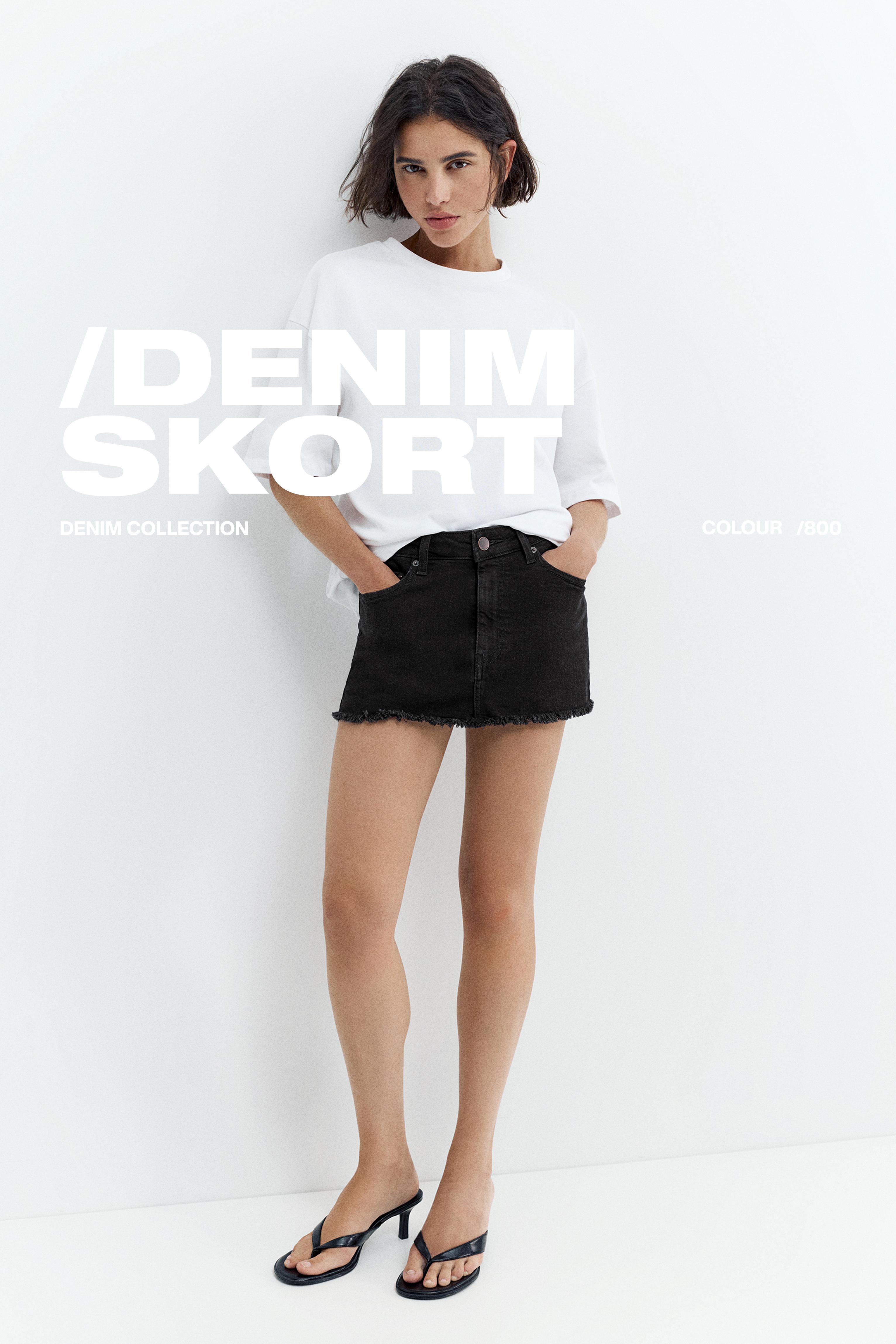 Denim skort — Black