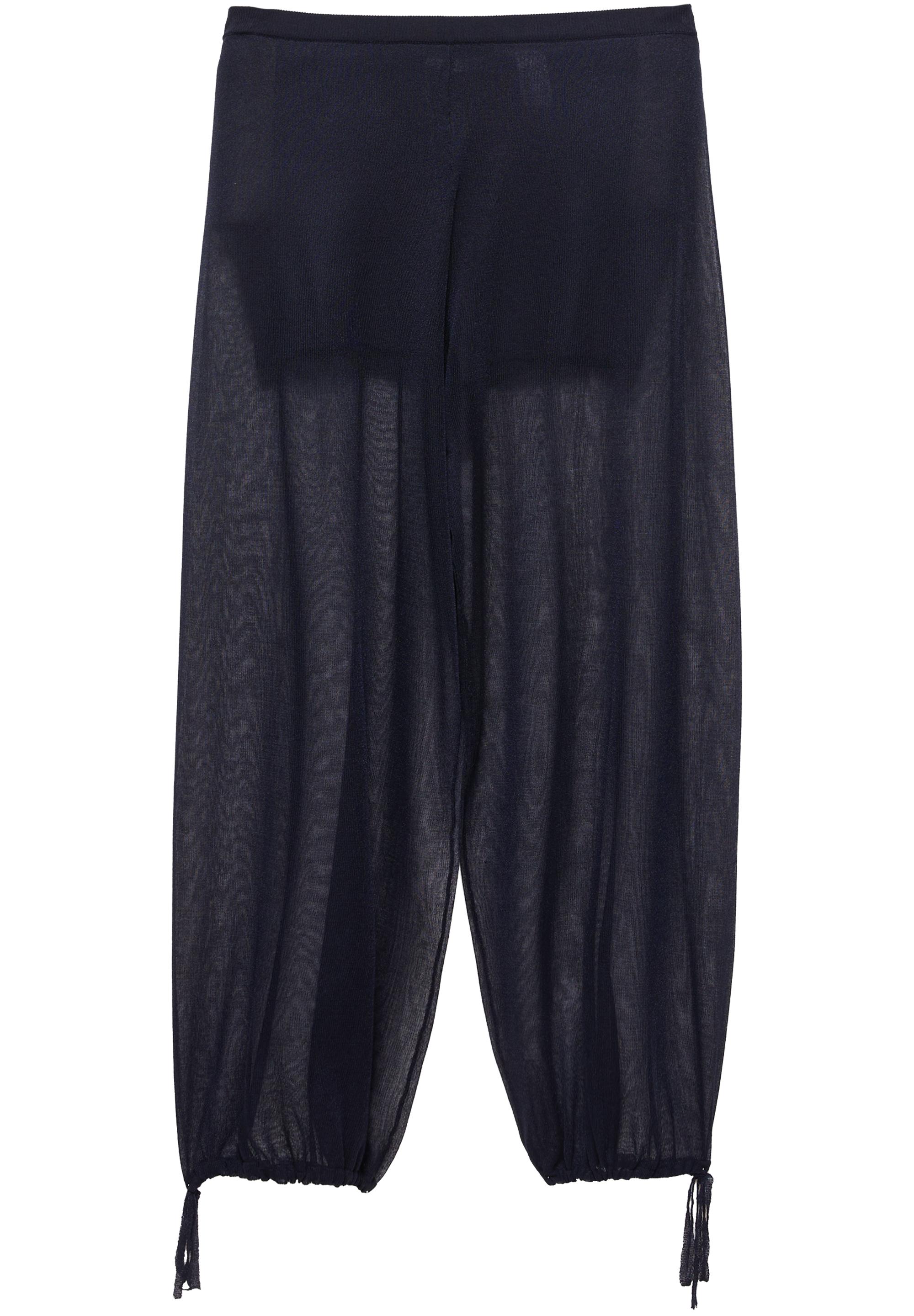 Semi-sheer sarouel trousers — Navy